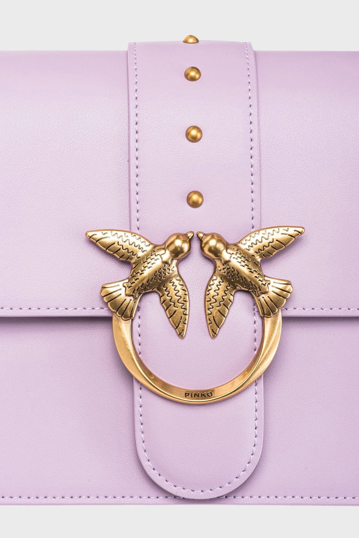 Pinko Logolu Çıkarılabilir Zincir Askılı Hakiki Deri Bayan Çanta 100053 A0F1 Y13Q LİLA - 4