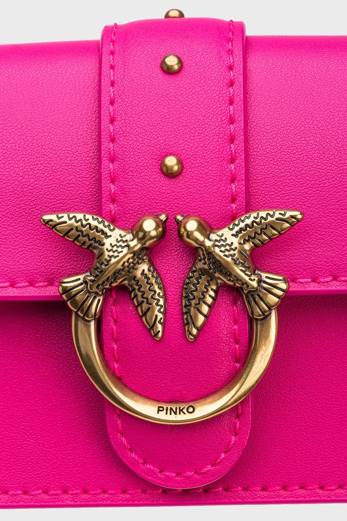 Pinko Logolu Çıkarılabilir Zincir Askılı Hakiki Deri Bayan Çanta 100064 A0F1 N17Q FUŞYA - 4