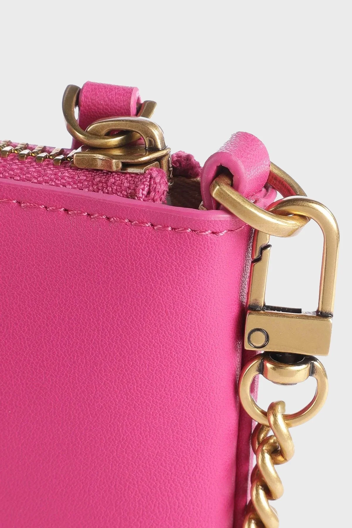 Pinko Logolu Çıkarılabilir Zincir Askılı Hakiki Deri Bayan Çanta 100455 A0F1 N17Q PEMBE - 3