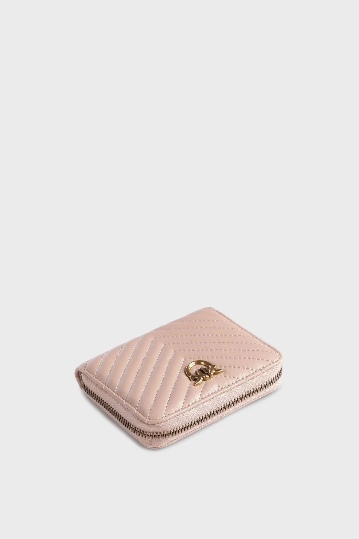 Pinko Logolu Çok Bölmeli Hakiki Deri Kapitone Bayan Cüzdan 100249 A0GK O81Q PUDRA - 4