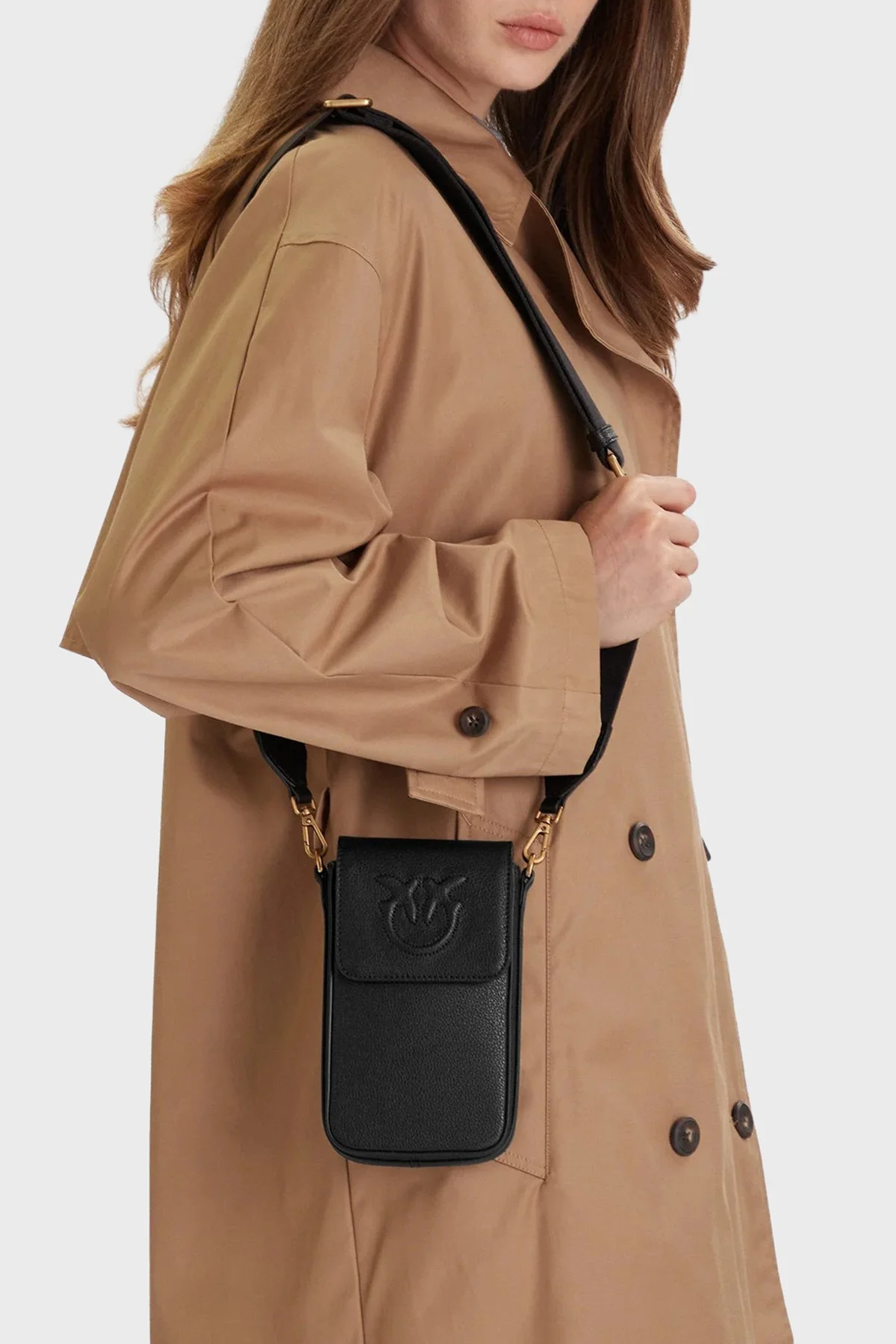 Pinko Logolu Deri Çıkarılabilir Askılı Mini Bayan Çanta 105355 A29Q Z99Q SİYAH - 2