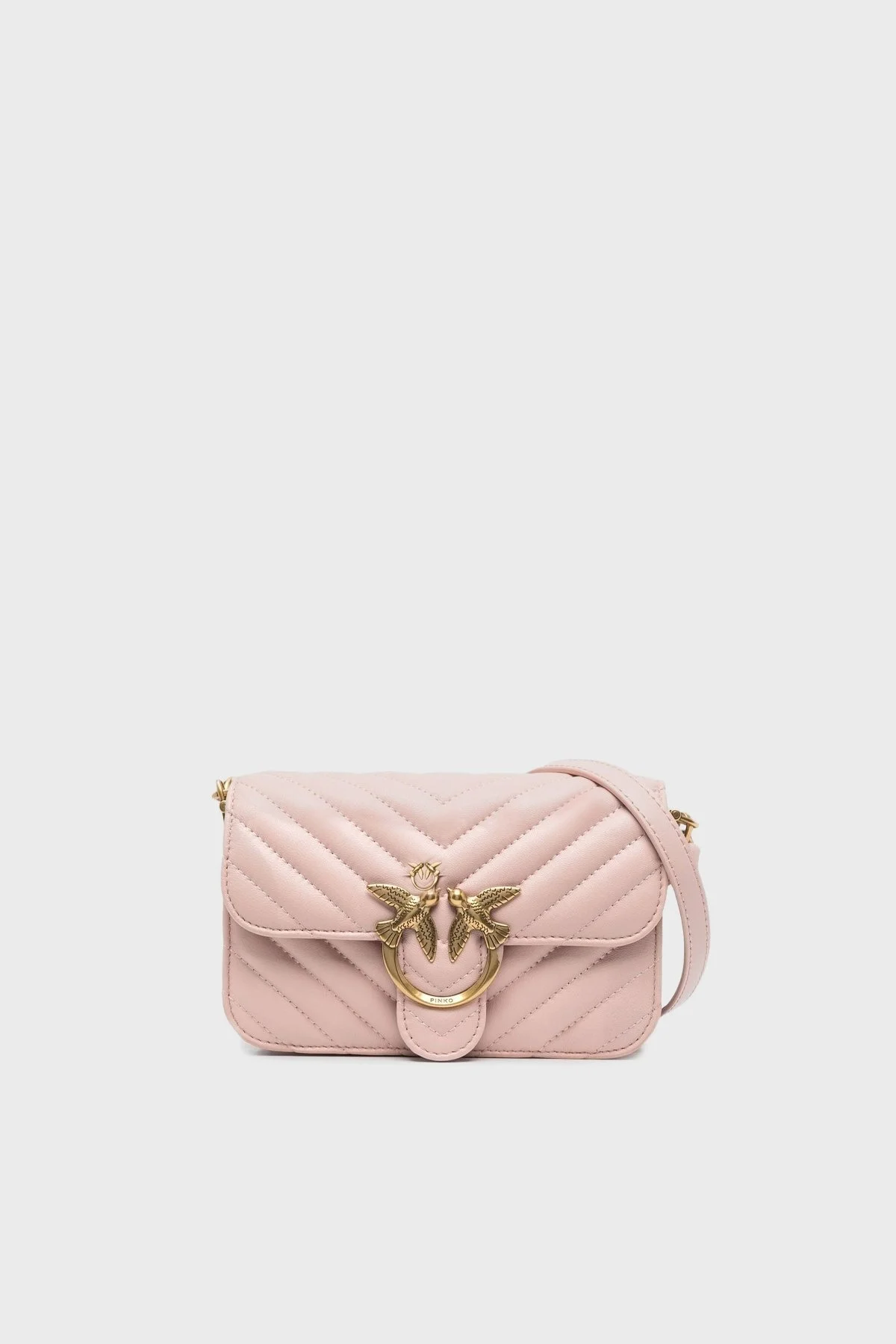 Pinko Logolu Deri Kapitone Bayan Çanta 100048 A0GK O81Q PUDRA - 1