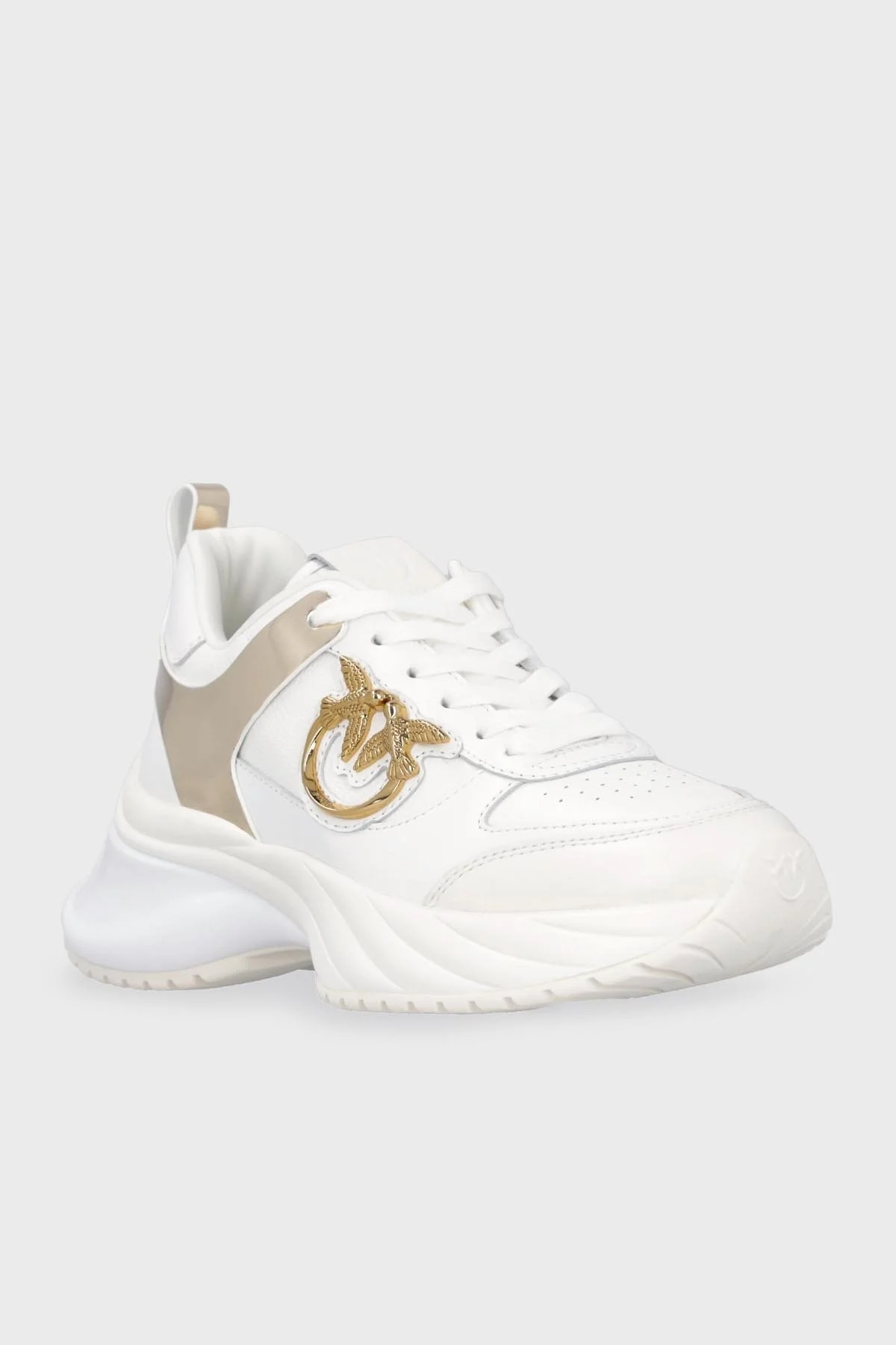 Pinko Logolu Deri Sneaker Bayan Ayakkabı SS0027 P025 Z1B BEYAZ - 10