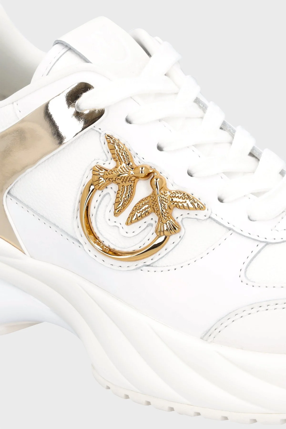 Pinko Logolu Deri Sneaker Bayan Ayakkabı SS0027 P025 Z1B BEYAZ - 12