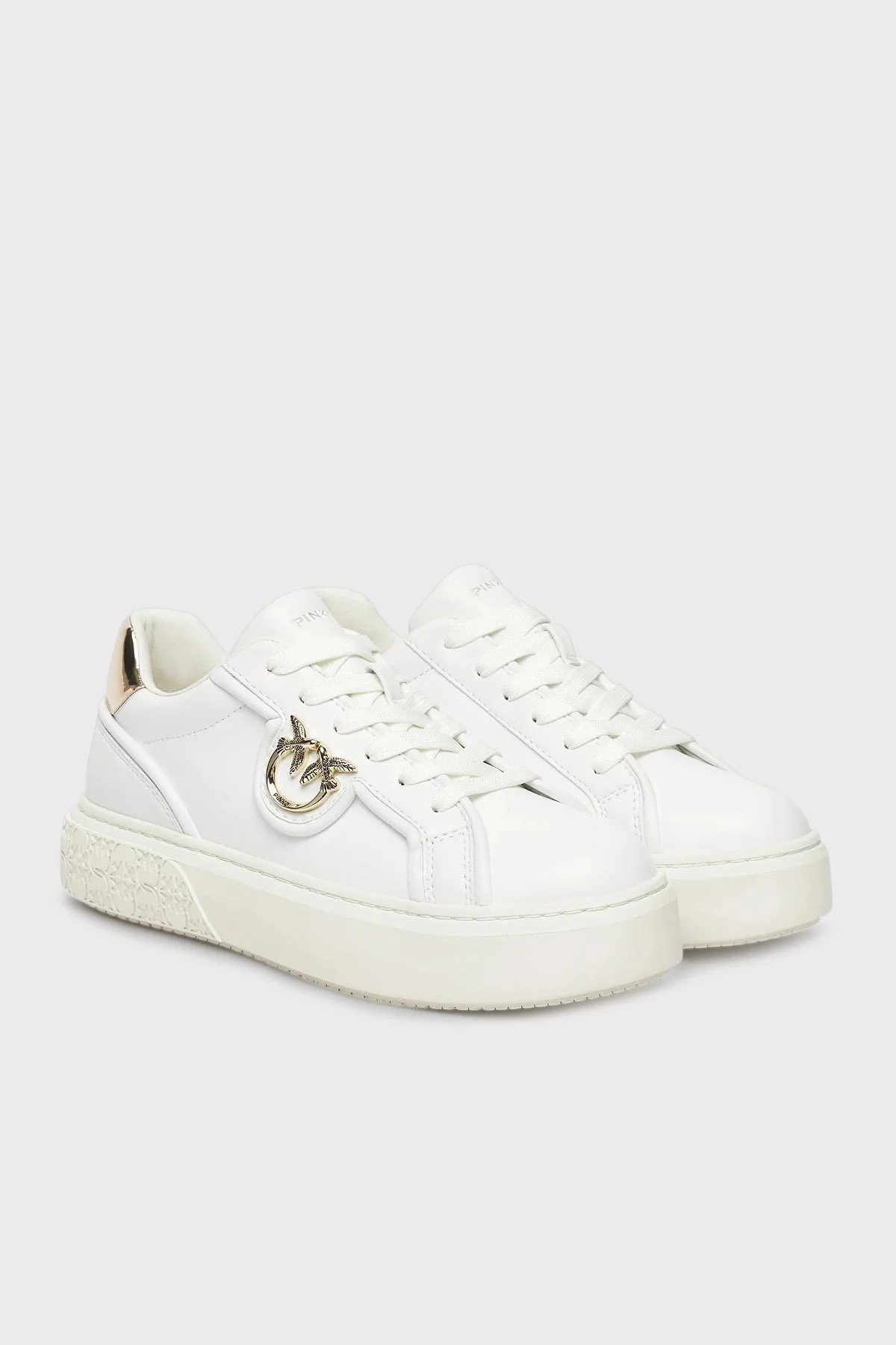 Pinko Logolu Deri Sneaker Bayan Ayakkabı SS0041 P087 Z1B BEYAZ - 2