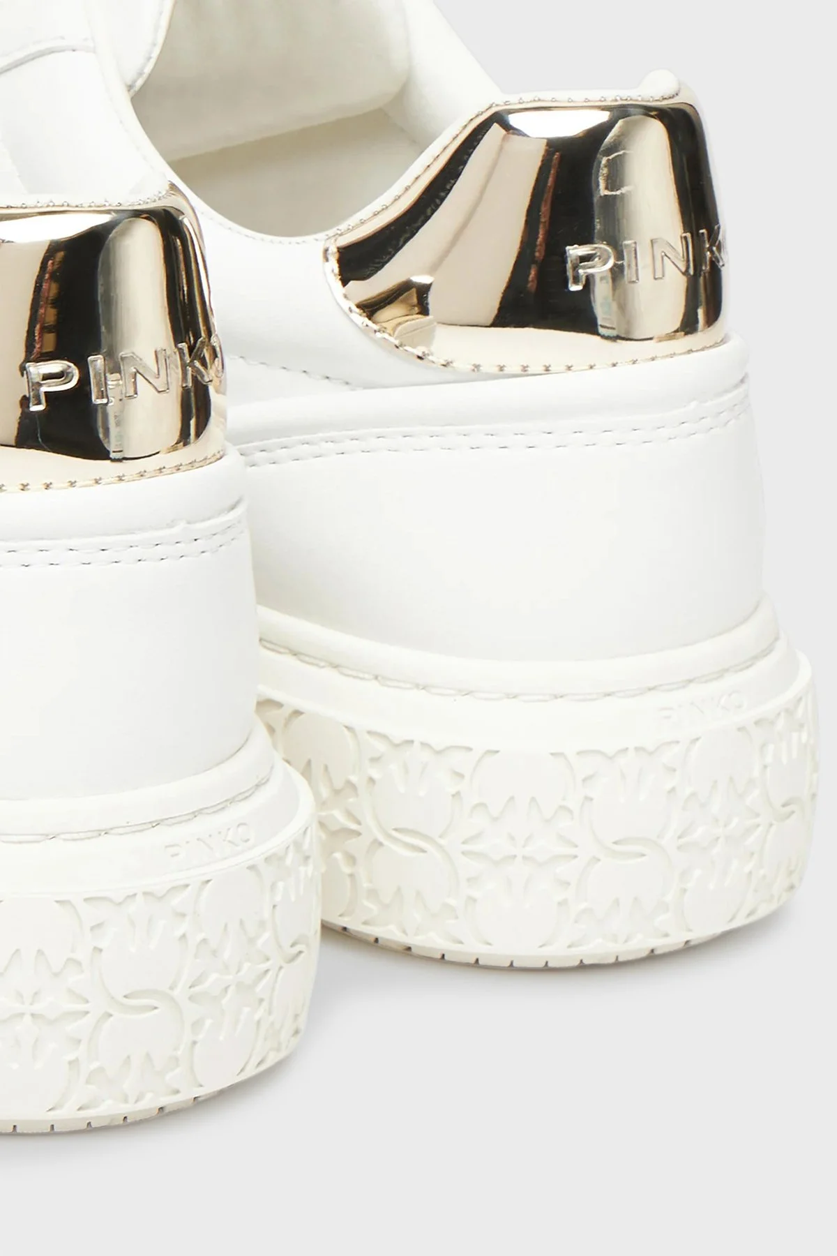 Pinko Logolu Deri Sneaker Bayan Ayakkabı SS0041 P087 Z1B BEYAZ - 4