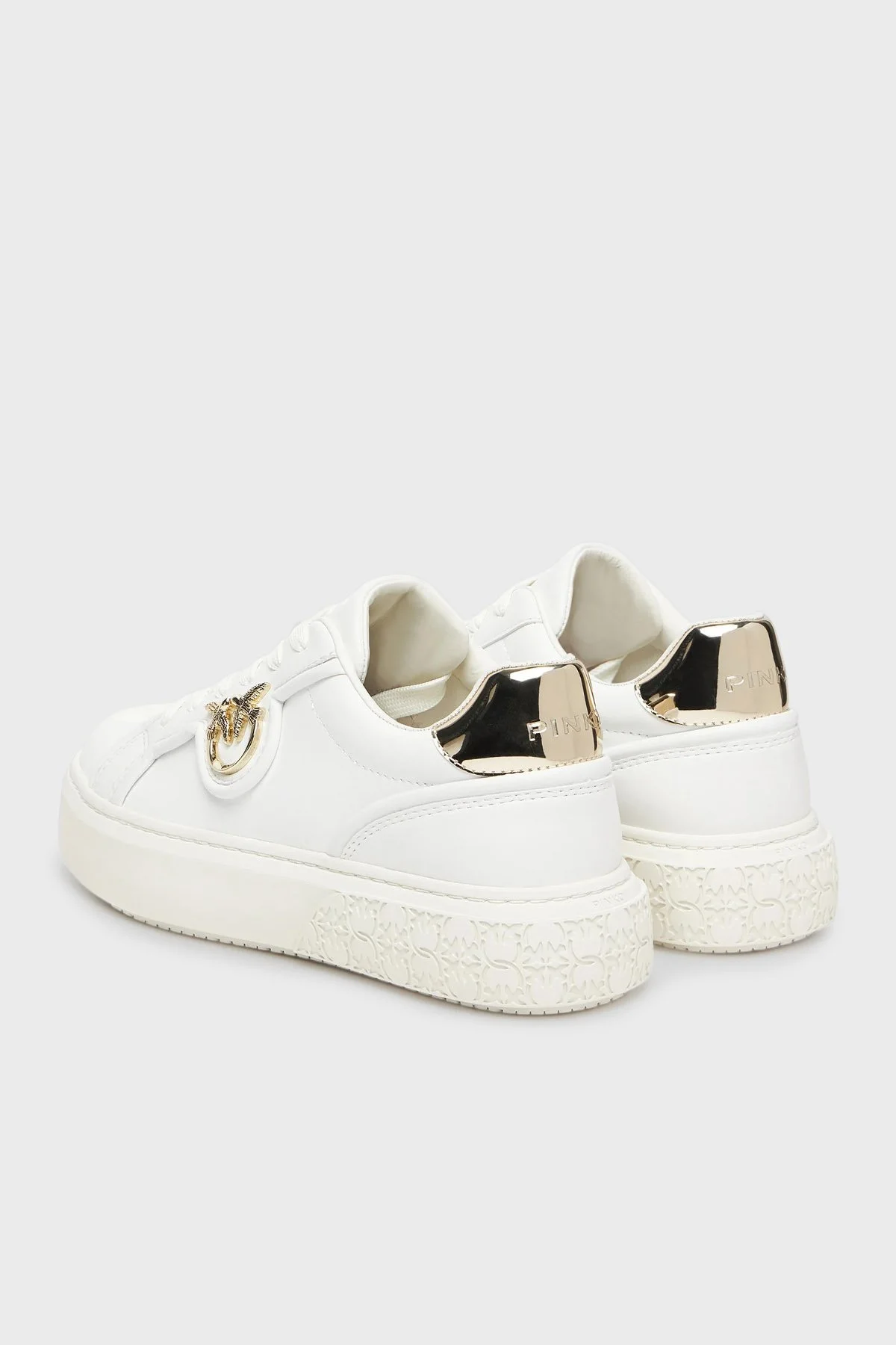 Pinko Logolu Deri Sneaker Bayan Ayakkabı SS0041 P087 Z1B BEYAZ - 5