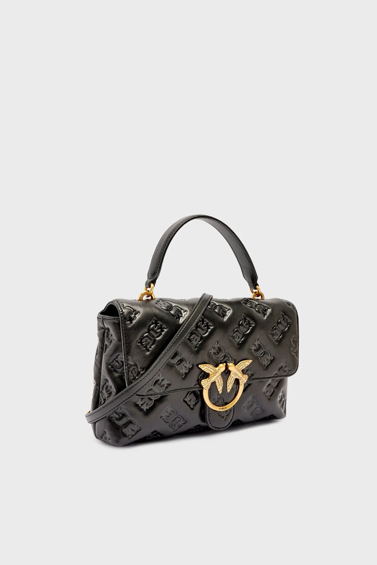 Pinko Logolu Deri Zincir Askılı Bayan Çanta 100043 A2JX Z99Q SİYAH - 4