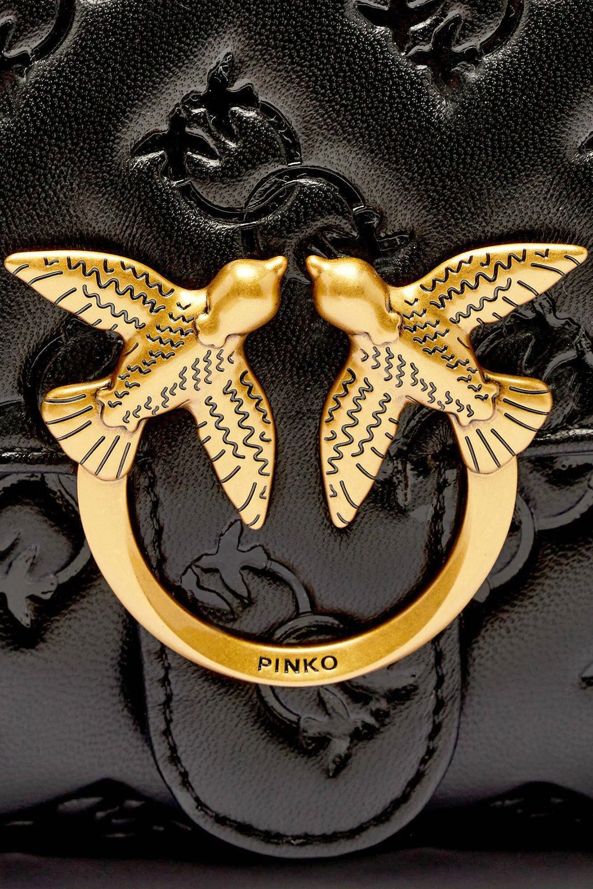 Pinko Logolu Deri Zincir Askılı Bayan Çanta 100043 A2JX Z99Q SİYAH - 7