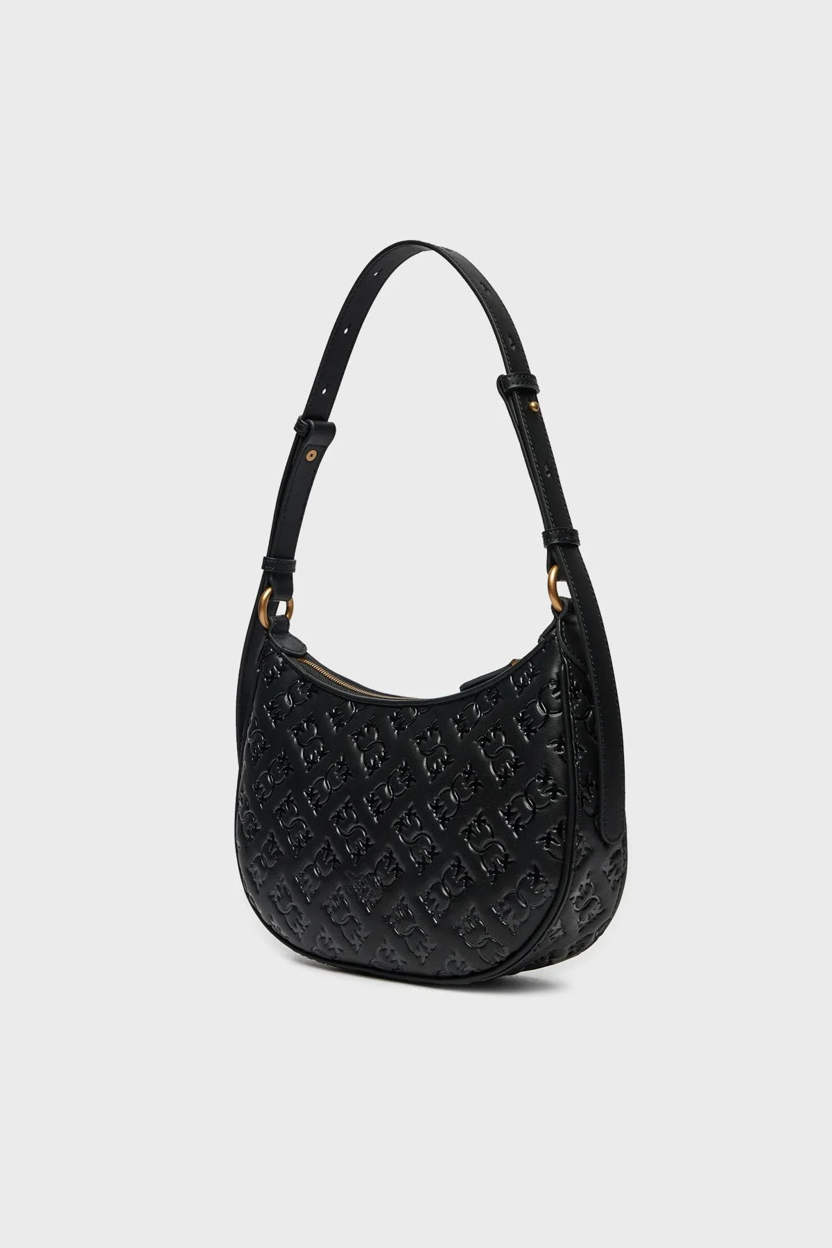 Pinko Logolu Hakiki Deri Ayarlanabilir Omuz Askılı Bayan Çanta 102790 A1YB Z99Q SİYAH - 3