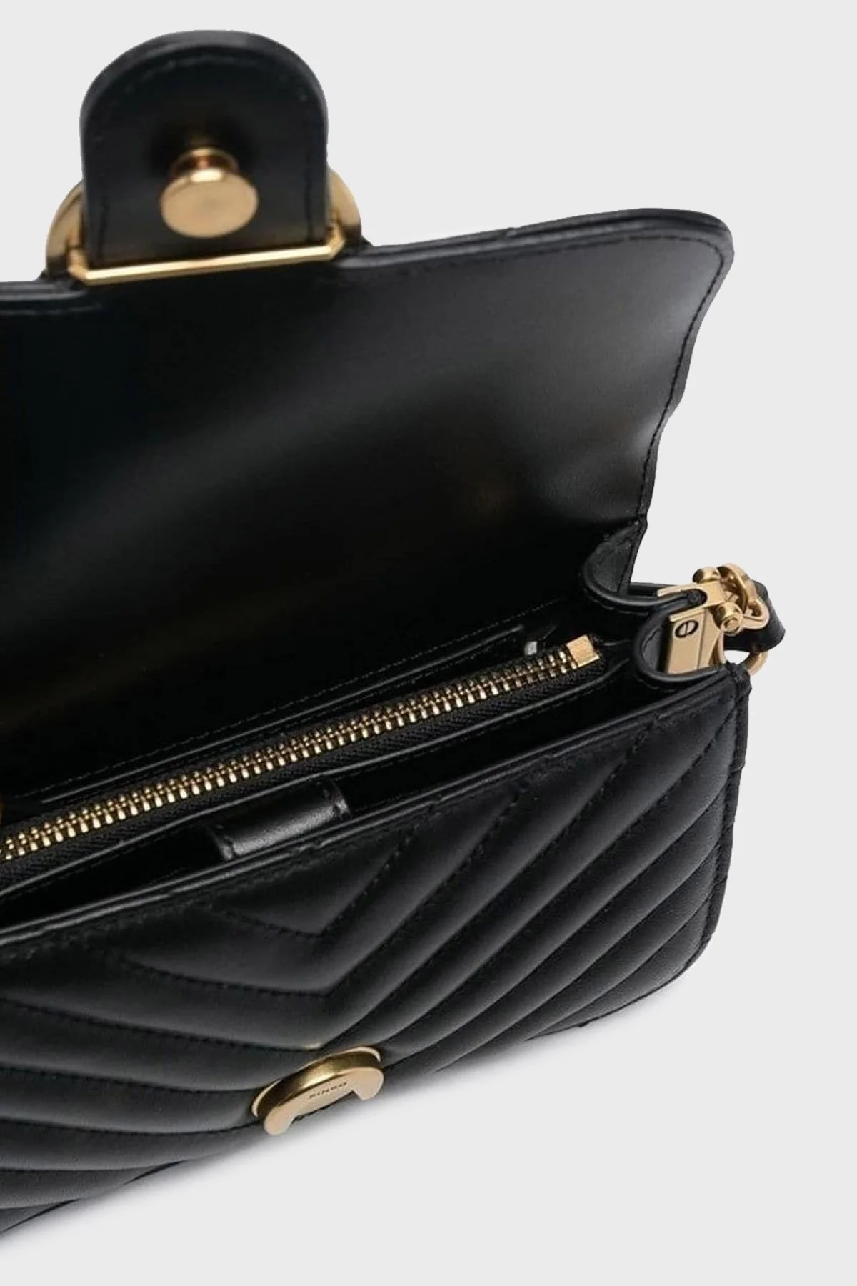 Pinko Logolu Hakiki Deri Bayan Çanta 100048 A0GK Z99Q SİYAH - 5