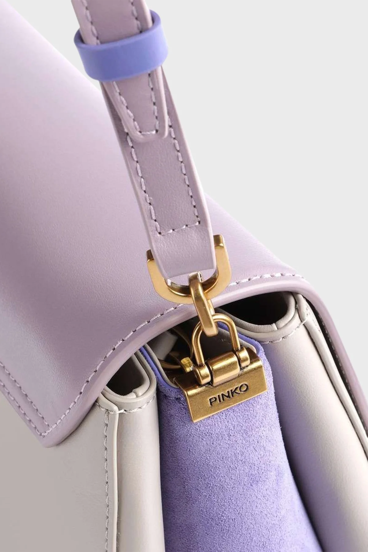 Pinko Logolu Hakiki Deri Bayan Çanta 100791 A0Q1 B7UQ GRİ - 3