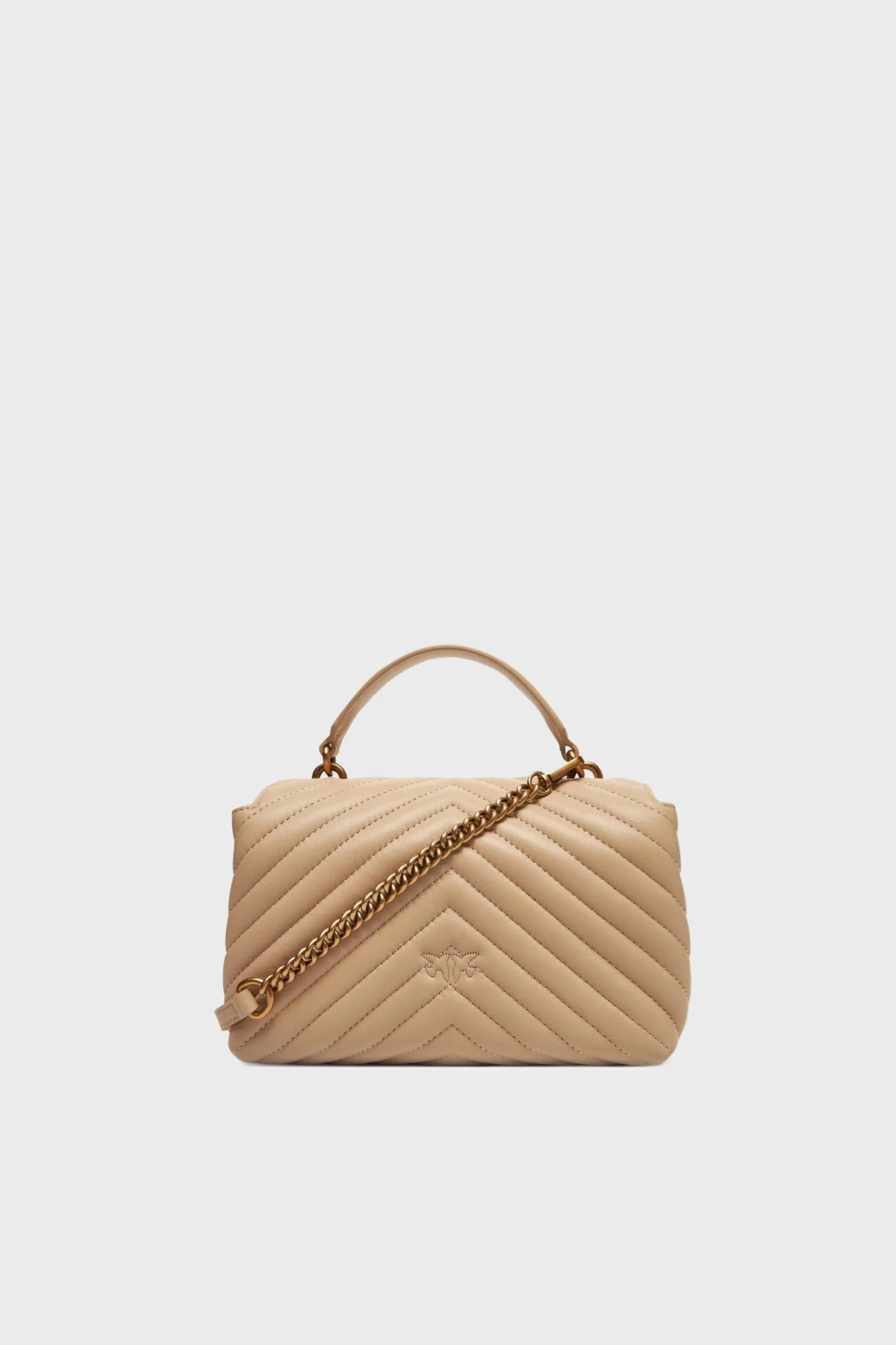 Pinko Logolu Hakiki Deri Çıkarılabilir Zincir Askılı Bayan Çanta 100044 A0GK C50Q BEJ - 3