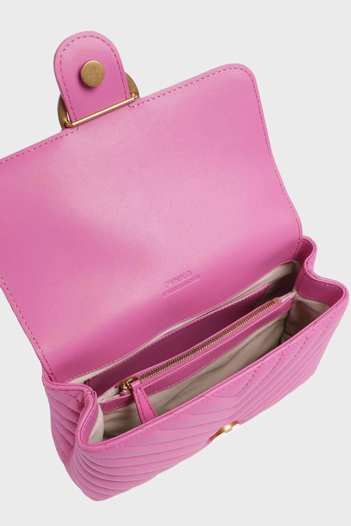 Pinko Logolu Hakiki Deri Çıkarılabilir Zincir Askılı Bayan Çanta 100044 A0GK P22Q FUŞYA - 5