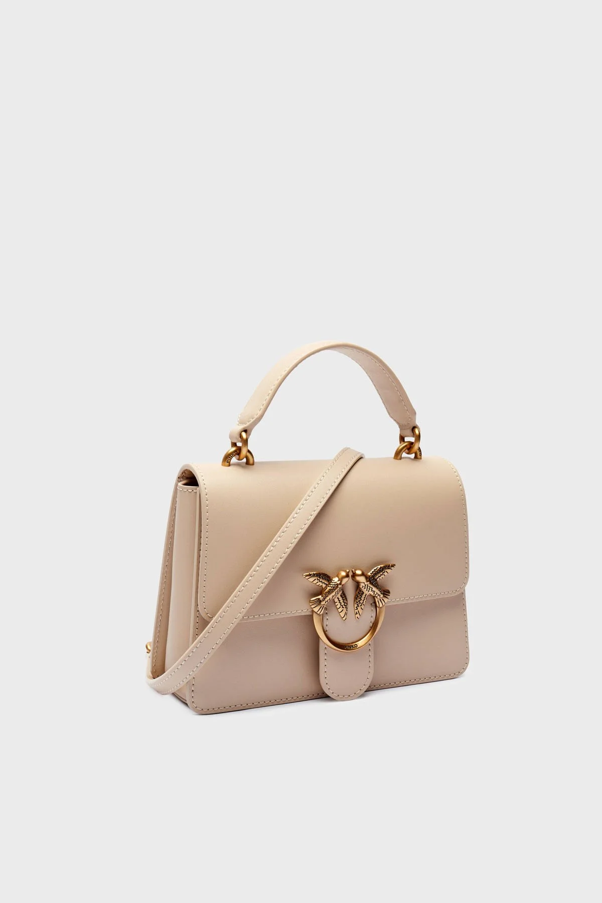 Pinko Logolu Hakiki Deri Çıkarılabilir Zincir Askılı Bayan Çanta 100071 A0F1 C50Q BEJ - 3