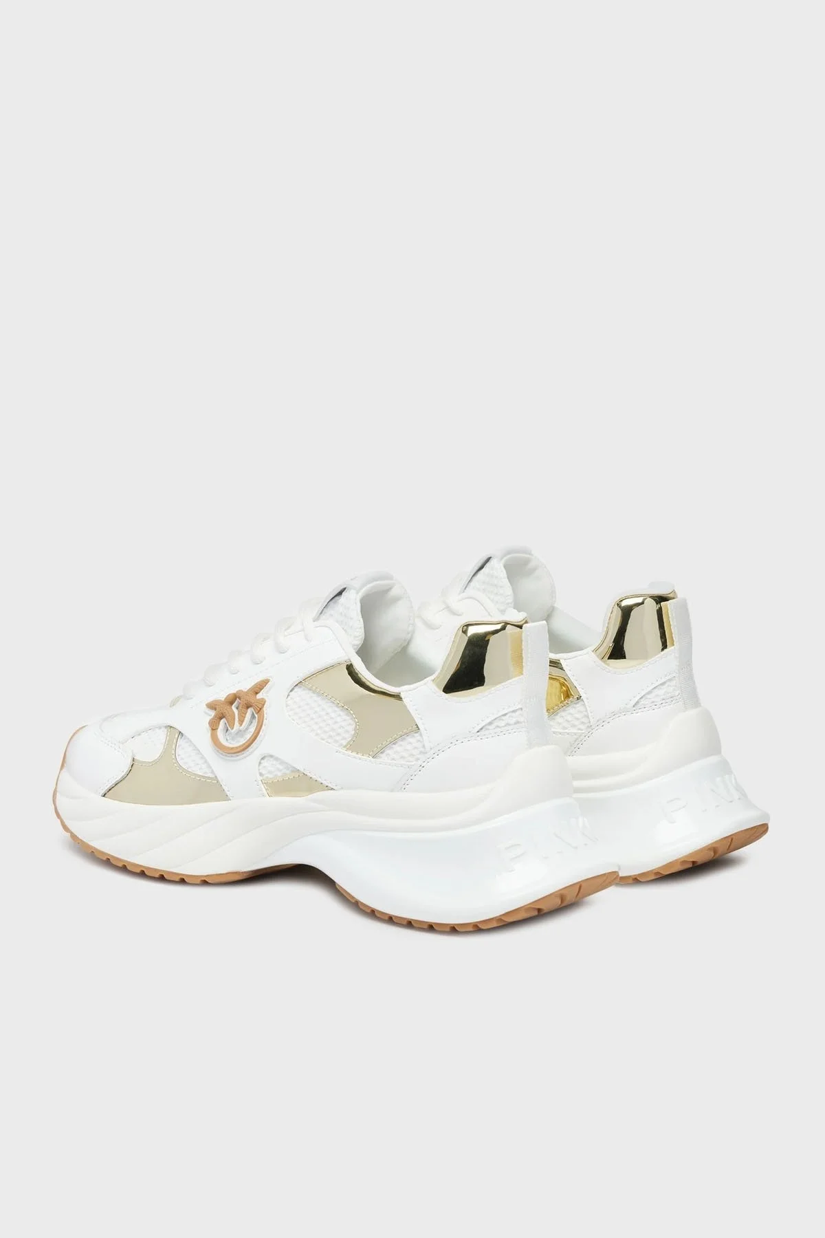 Pinko Logolu Hakiki Deri Kalın Taban Sneaker Bayan Ayakkabı SS0067 E022 ZIA BEYAZ - 9