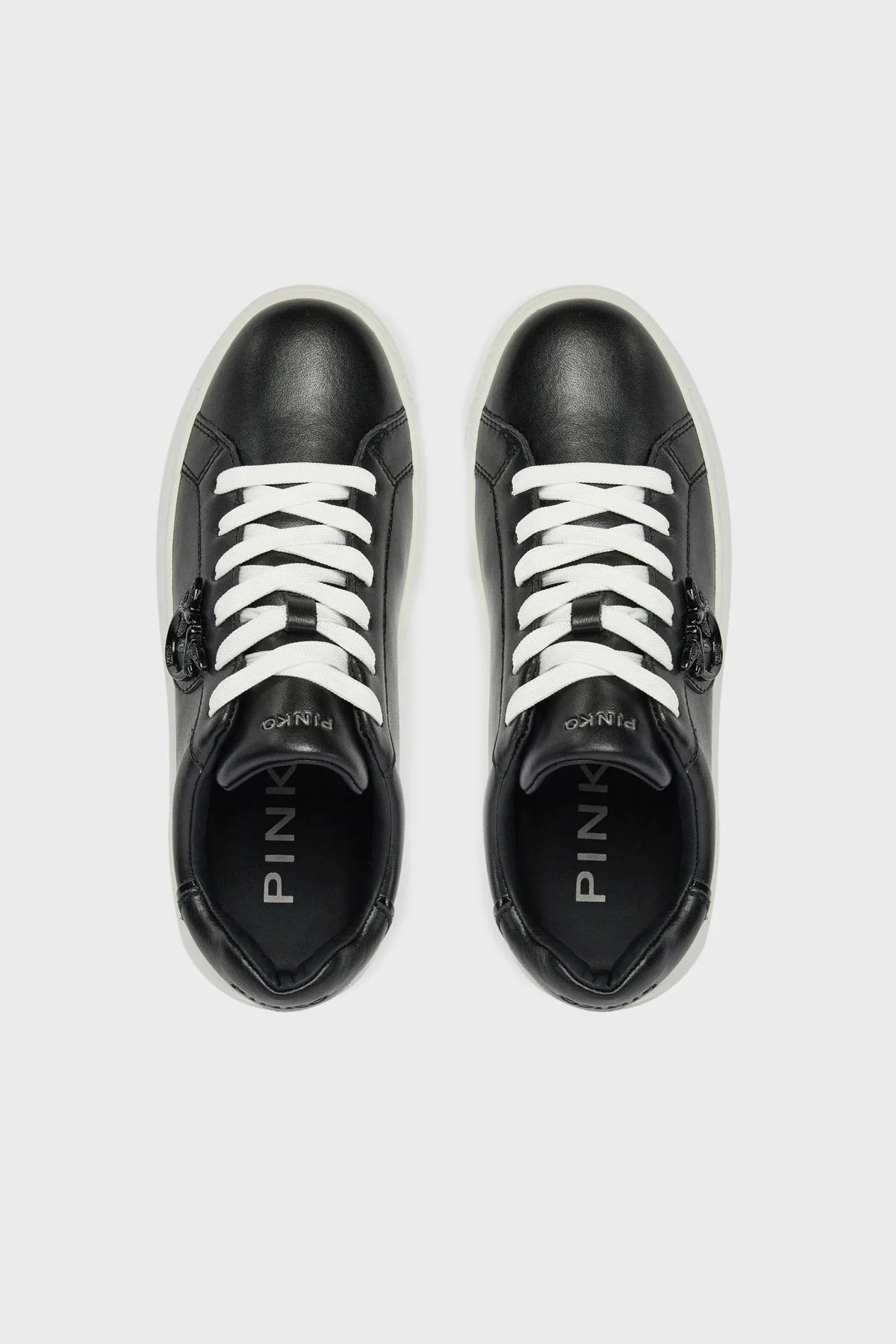 Pinko Logolu Hakiki Deri Paltform Taban Sneaker Bayan Ayakkabı SS0071 P001 Z99 SİYAH - 9
