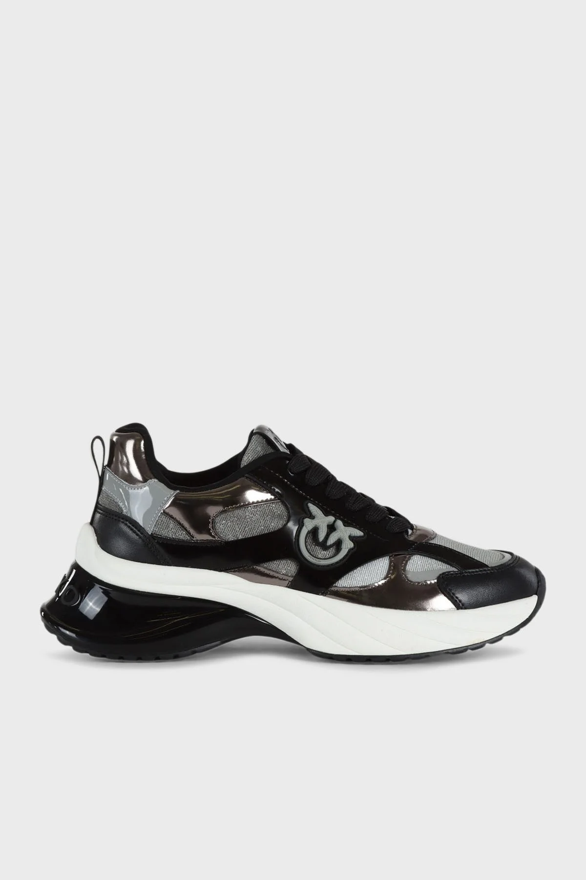 Pinko Logolu Hakiki Deri Sim Detaylı Kalın Taban Sneaker Bayan Ayakkabı SS0067 E032 Z99 SİYAH - 1