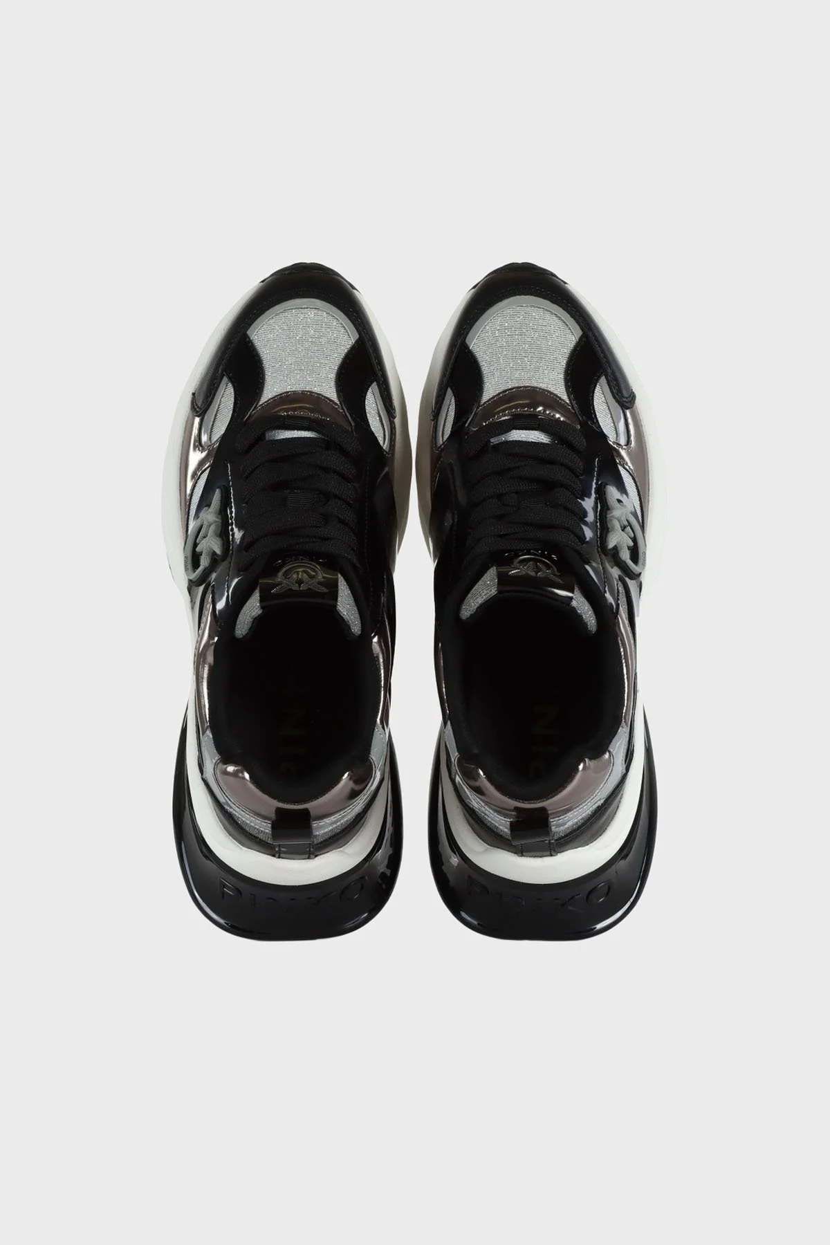Pinko Logolu Hakiki Deri Sim Detaylı Kalın Taban Sneaker Bayan Ayakkabı SS0067 E032 Z99 SİYAH - 3