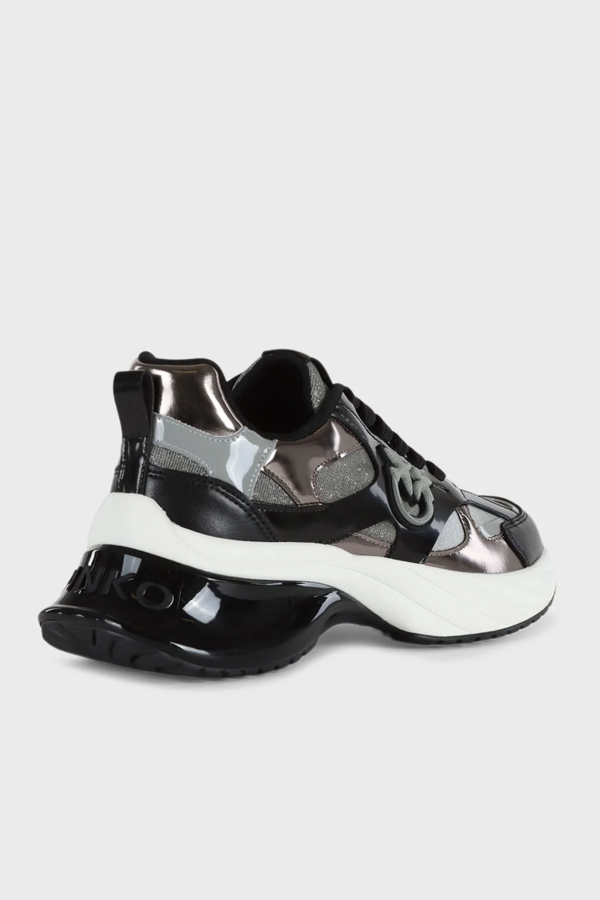 Pinko Logolu Hakiki Deri Sim Detaylı Kalın Taban Sneaker Bayan Ayakkabı SS0067 E032 Z99 SİYAH - 5