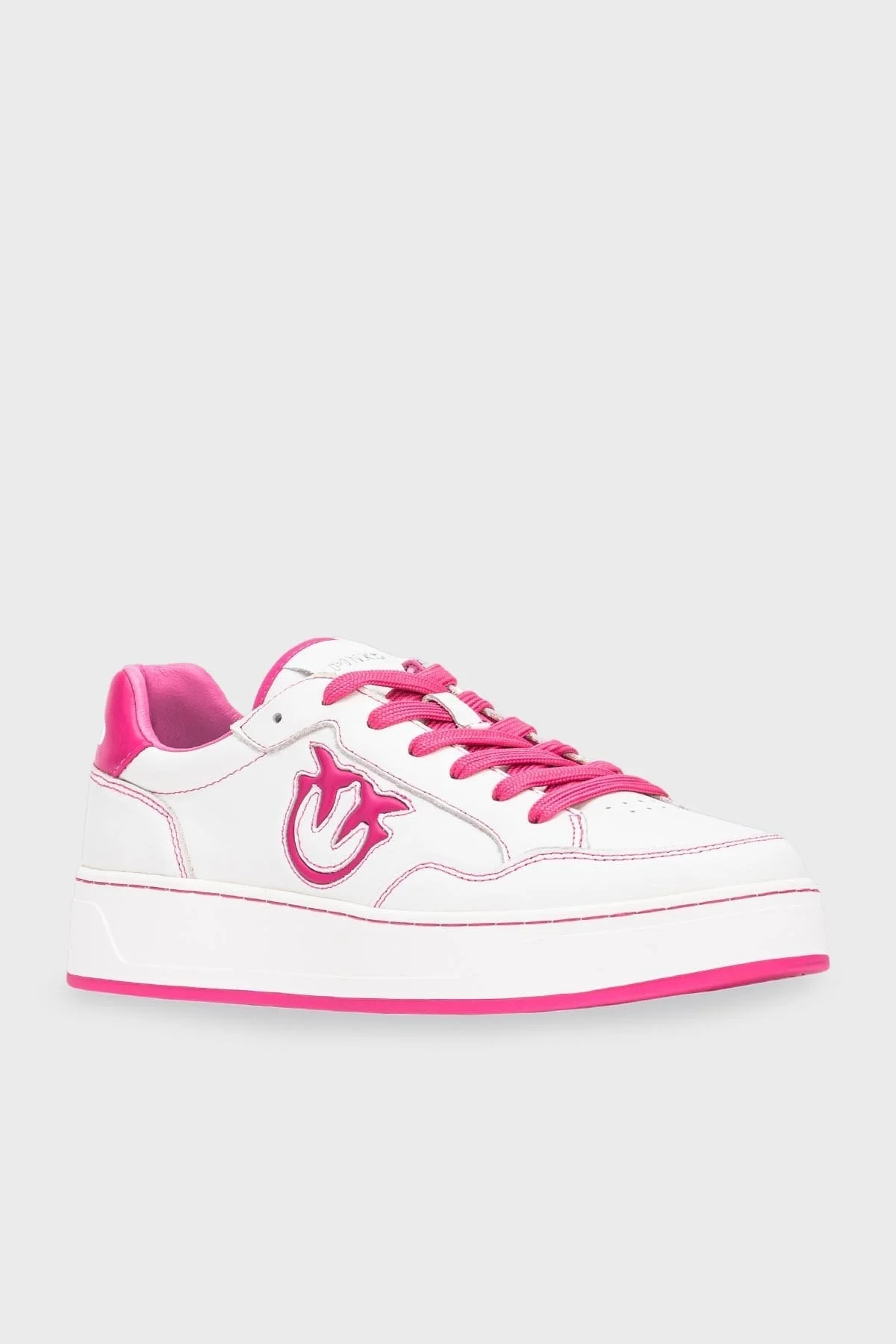 Pinko Logolu Hakiki Deri Sneaker Bayan Ayakkabı 101681 A0V9 GY7 BEYAZ-PEMBE - 2
