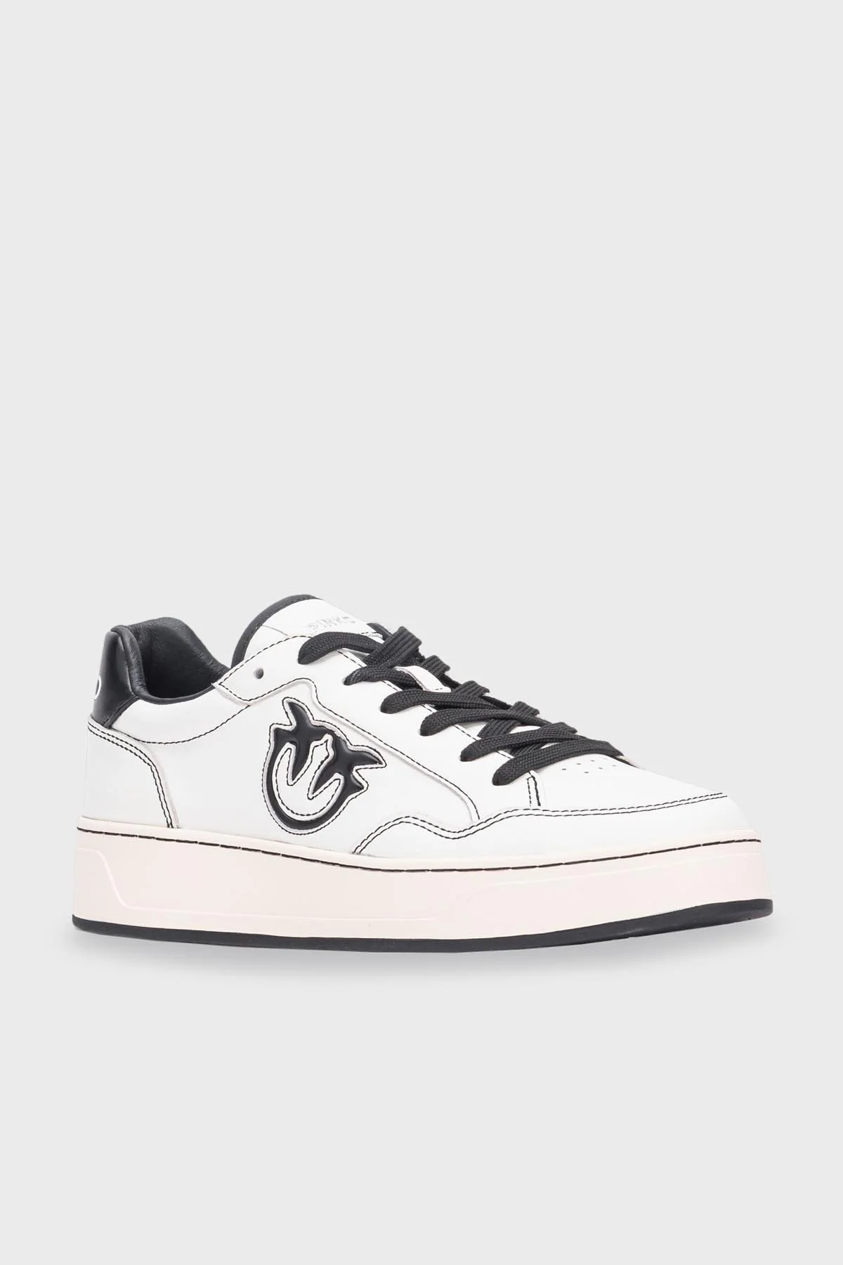 Pinko Logolu Hakiki Deri Sneaker Bayan Ayakkabı 101681 A0V9 O6W BEYAZ-SİYAH - 2