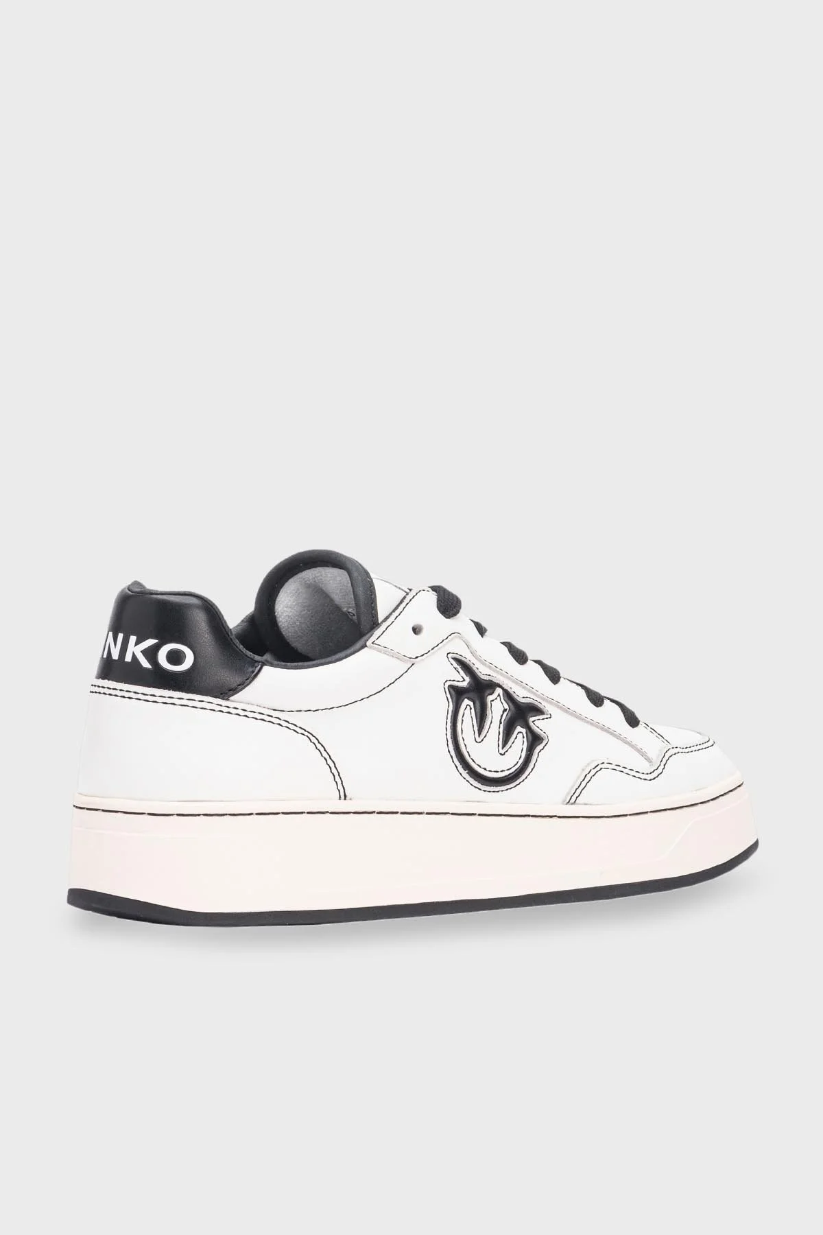 Pinko Logolu Hakiki Deri Sneaker Bayan Ayakkabı 101681 A0V9 O6W BEYAZ-SİYAH - 3