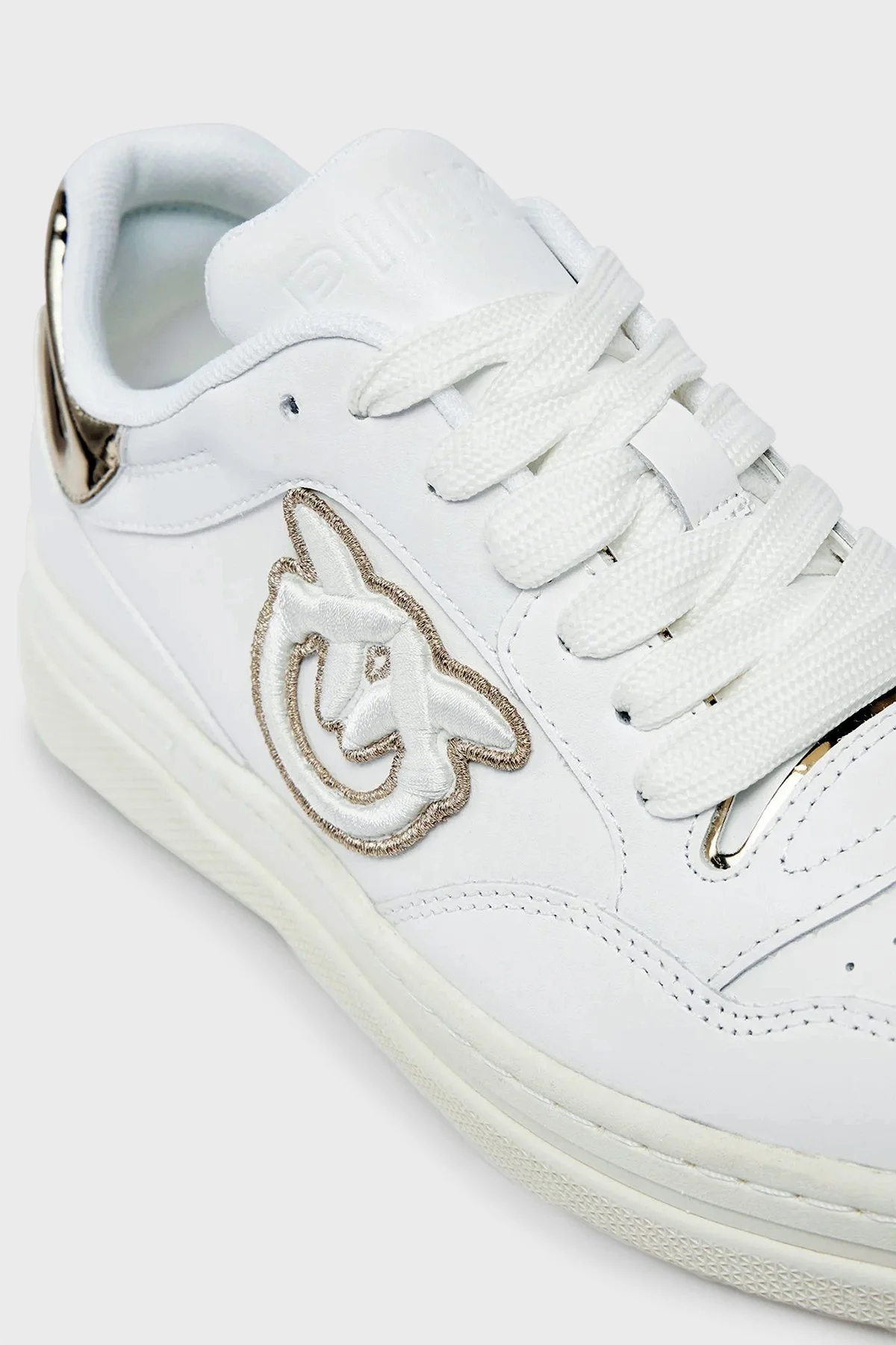 Pinko Logolu Hakiki Deri Sneaker Bayan Ayakkabı SS0077 P014 ZIA BEYAZ - 11
