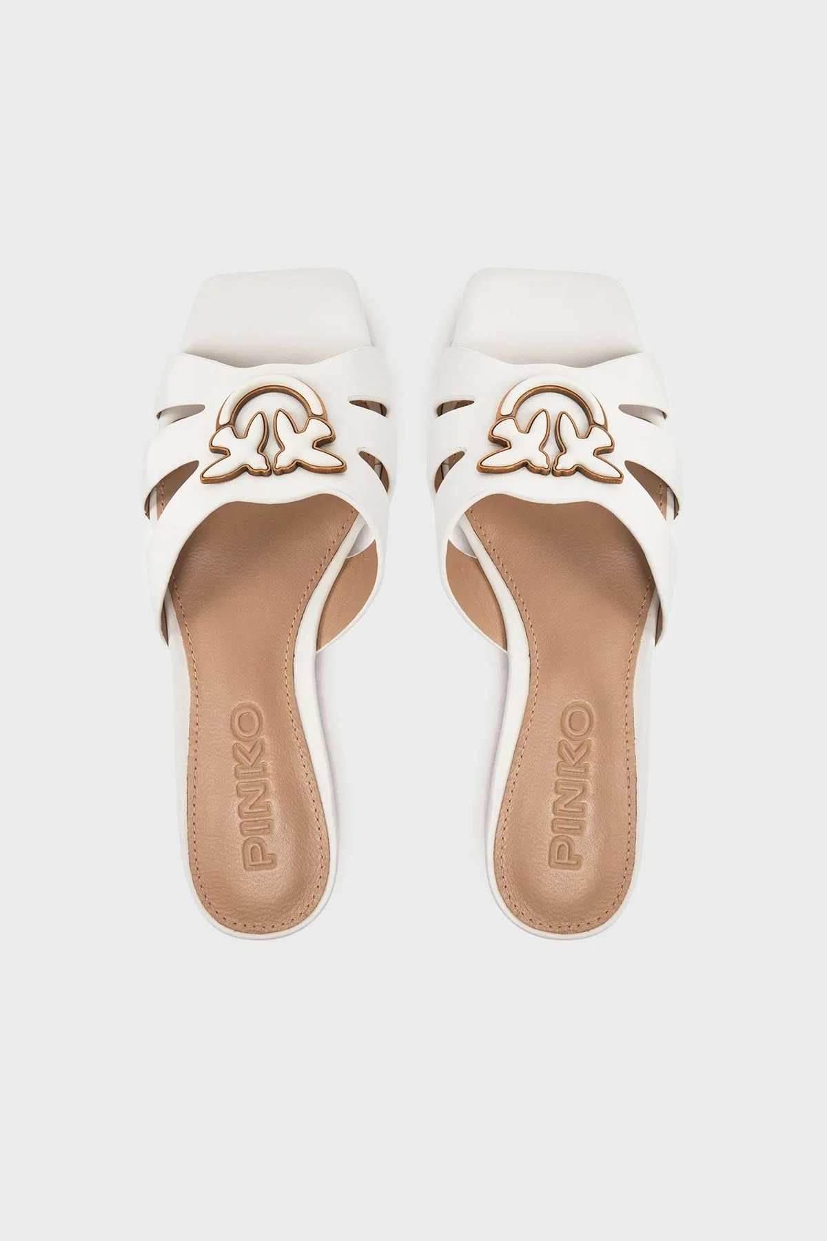 Pinko Logolu Pencereli Bayan Terlik SD0313 P003 Z12 EKRU - 10