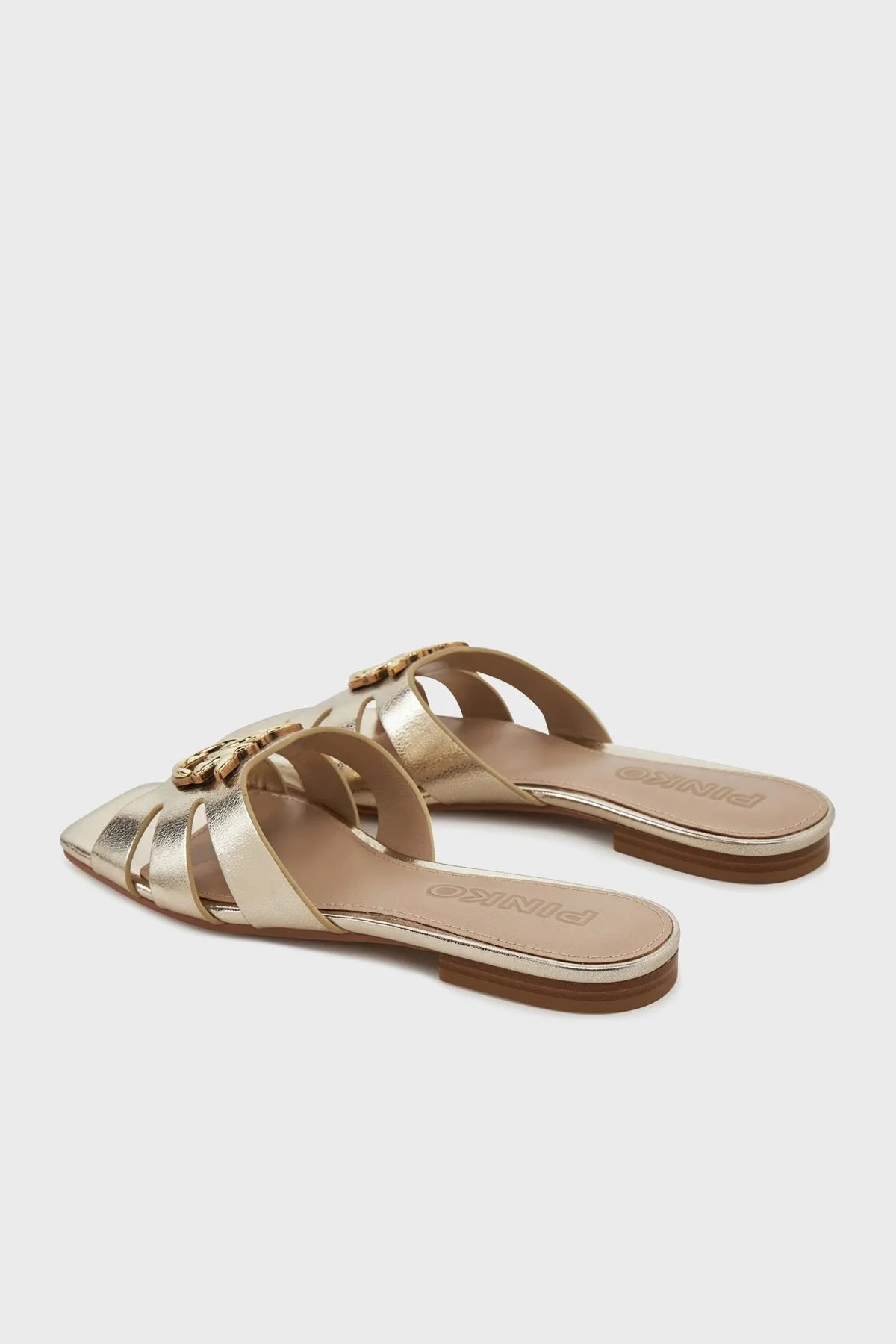 Pinko Logolu Pencereli Gold Bayan Terlik SD0313 P049 Z22 GOLD - 3