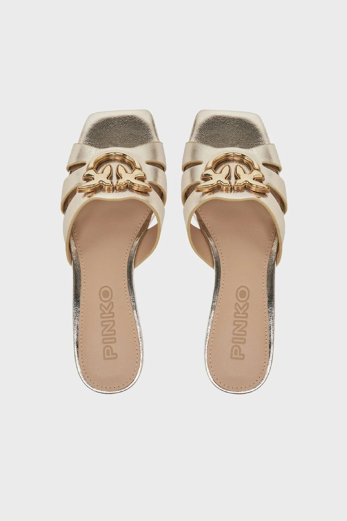 Pinko Logolu Pencereli Gold Bayan Terlik SD0313 P049 Z22 GOLD - 4