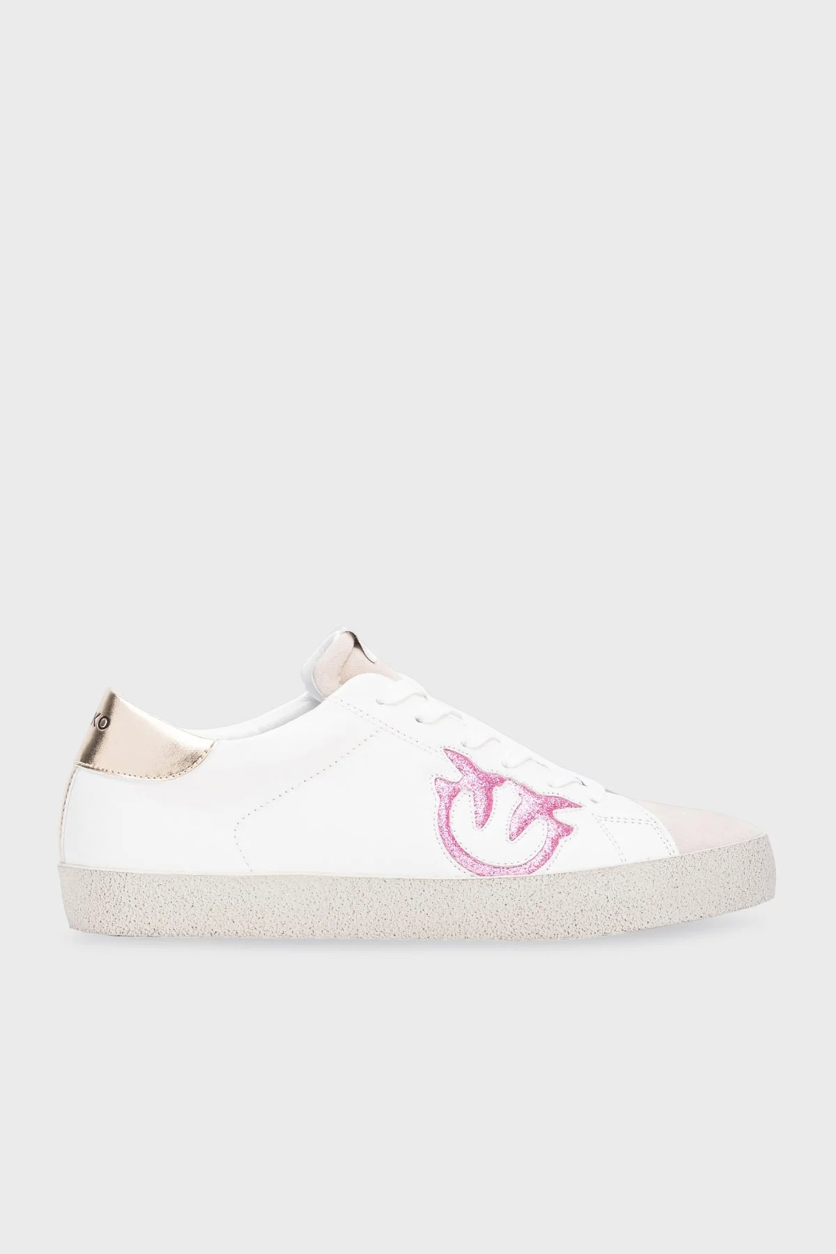 Pinko Logolu Sneaker Bayan Ayakkabı 101631 A18A J6Y BEYAZ-PEMBE - 1