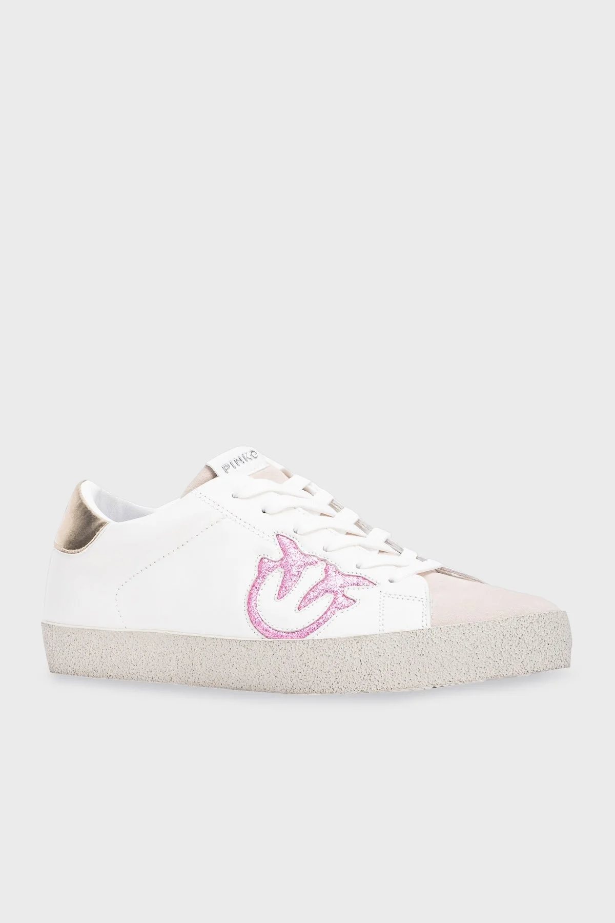 Pinko Logolu Sneaker Bayan Ayakkabı 101631 A18A J6Y BEYAZ-PEMBE - 2