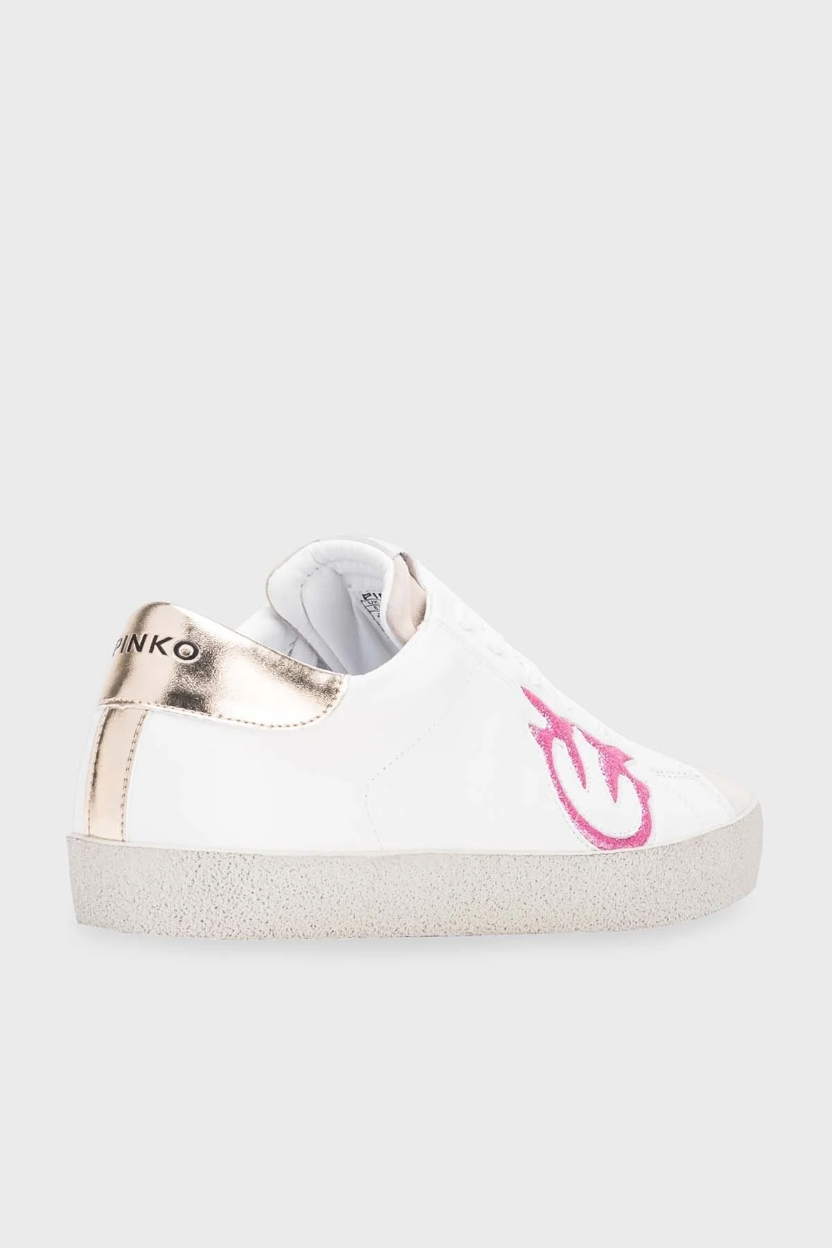 Pinko Logolu Sneaker Bayan Ayakkabı 101631 A18A J6Y BEYAZ-PEMBE - 3