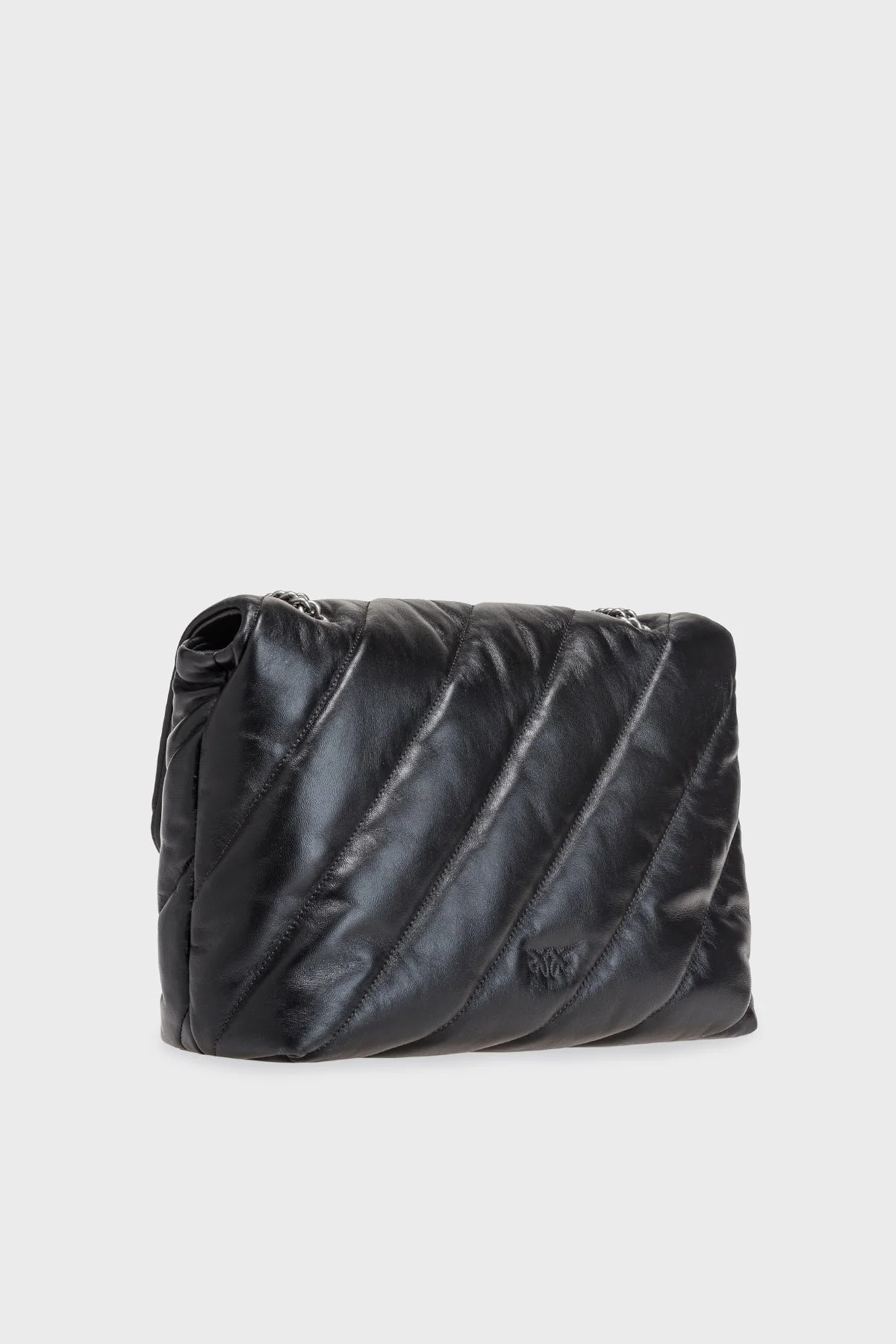 Pinko Logolu Zincir Askılı % 100 Deri Bayan Çanta 1P22JB Y7SR Z99O SİYAH - 4