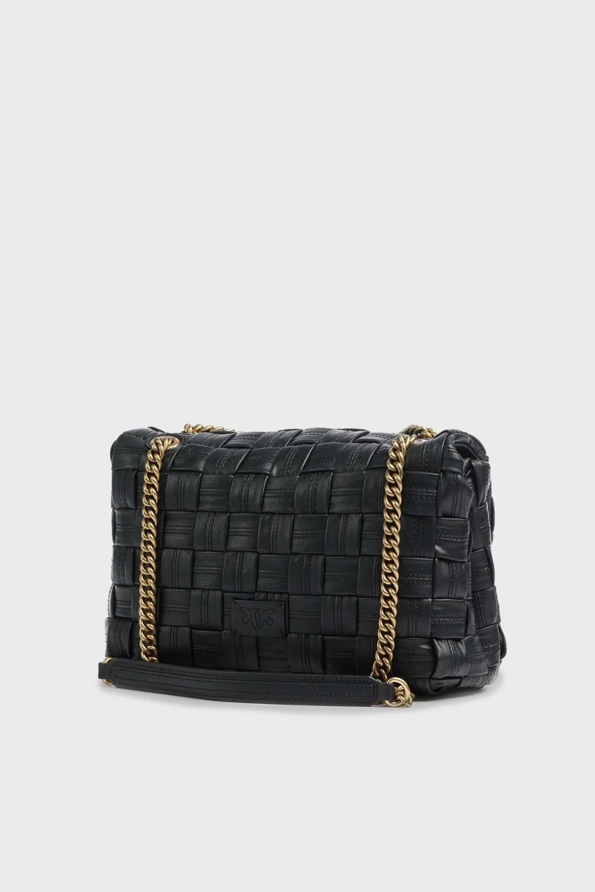 Pinko Logolu Zincir Askılı % 100 Deri Bayan Çanta 1P22JW Y7TB Z99Q SİYAH - 2