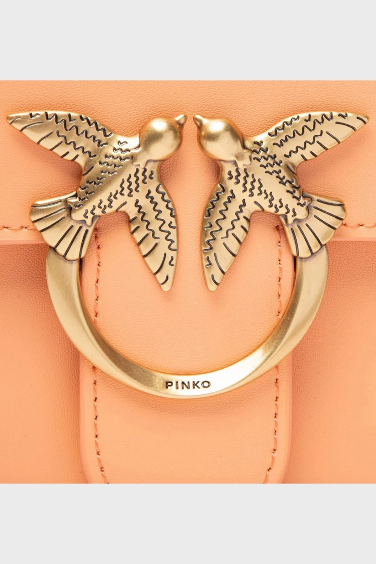 Pinko Logolu Zincir Askılı % 100 Deri Bayan Çanta 1P22L1 Y7SP O66Q PUDRA - 3