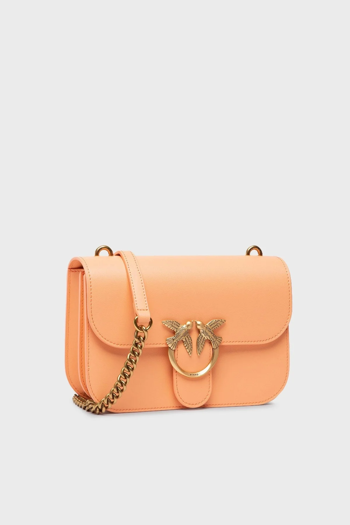 Pinko Logolu Zincir Askılı % 100 Deri Bayan Çanta 1P22L1 Y7SP O66Q PUDRA - 7