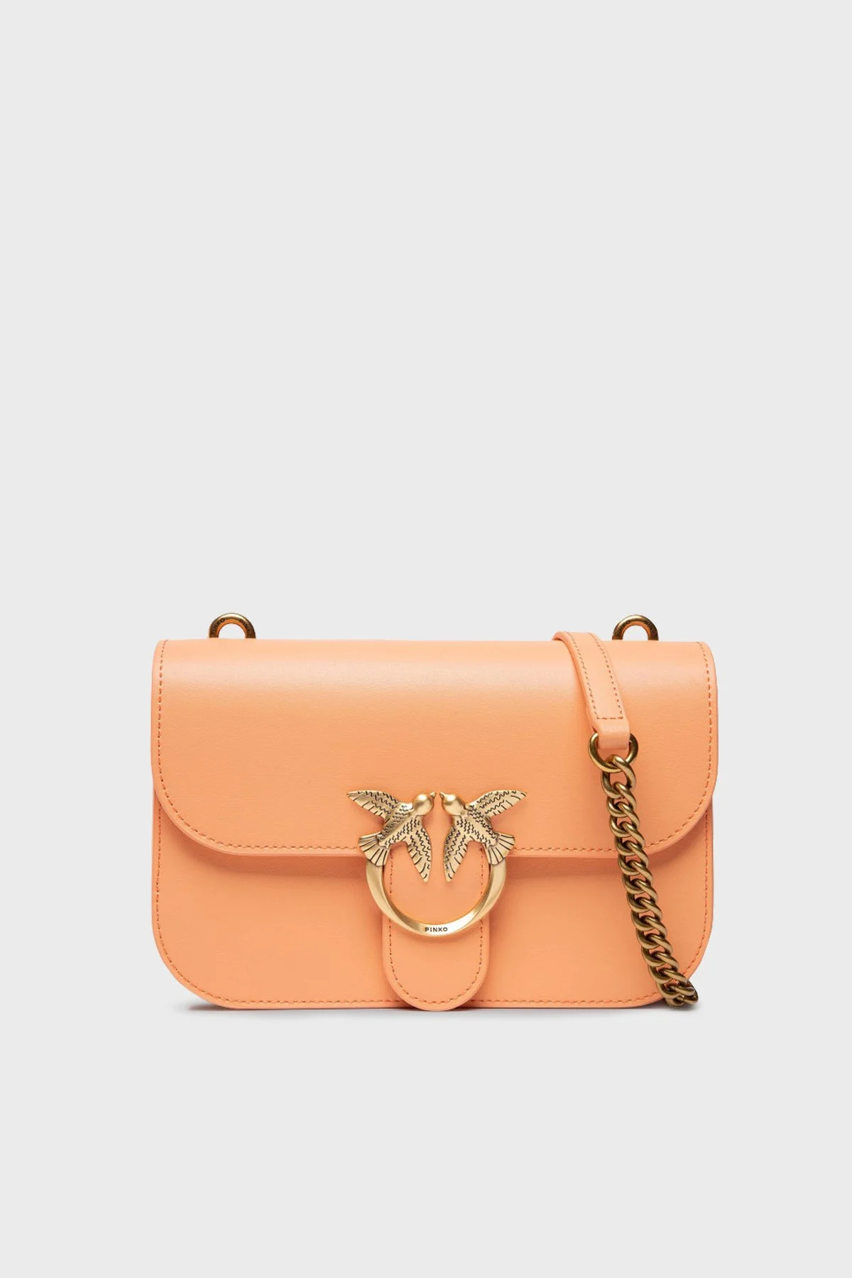 Pinko Logolu Zincir Askılı % 100 Deri Bayan Çanta 1P22L1 Y7SP O66Q PUDRA - 1