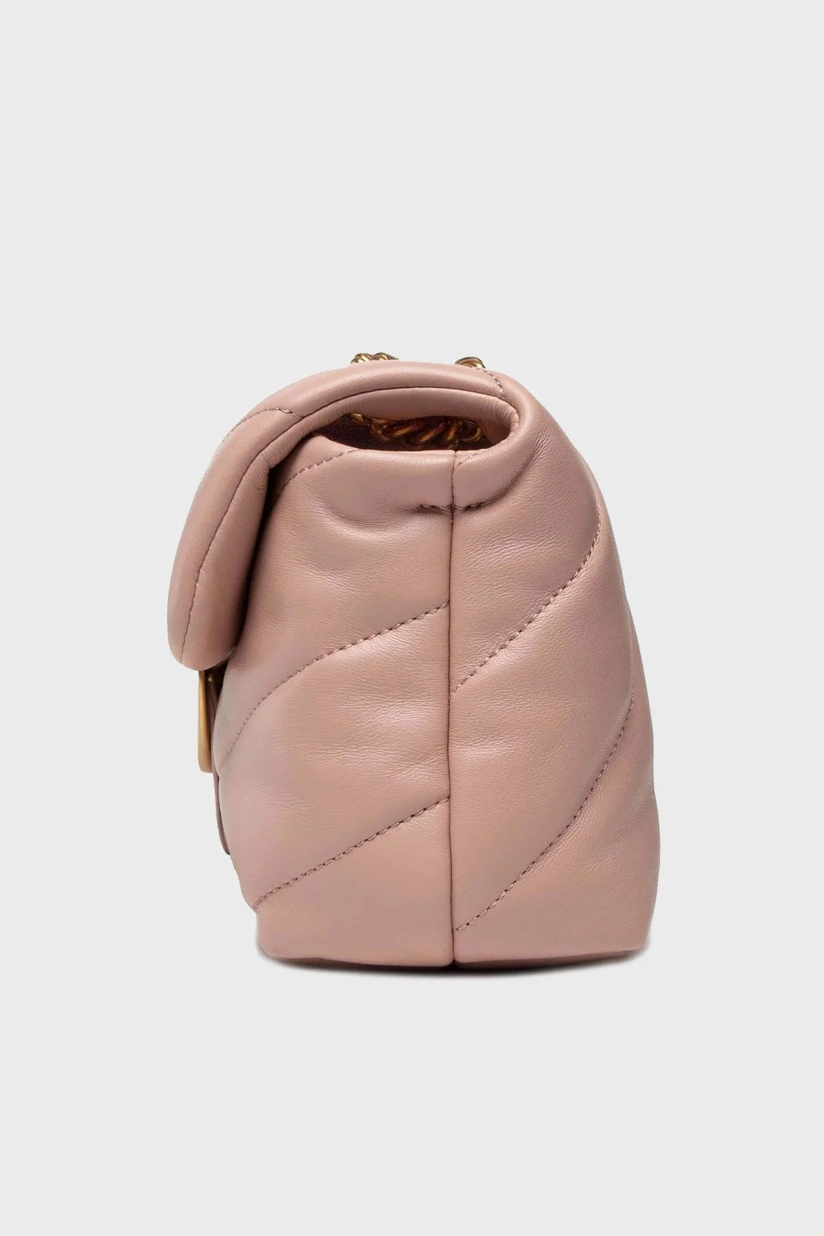 Pinko Logolu Zincir Askılı % 100 Deri Bayan Çanta 1P22U9 A03J 081Q PEMBE - 4