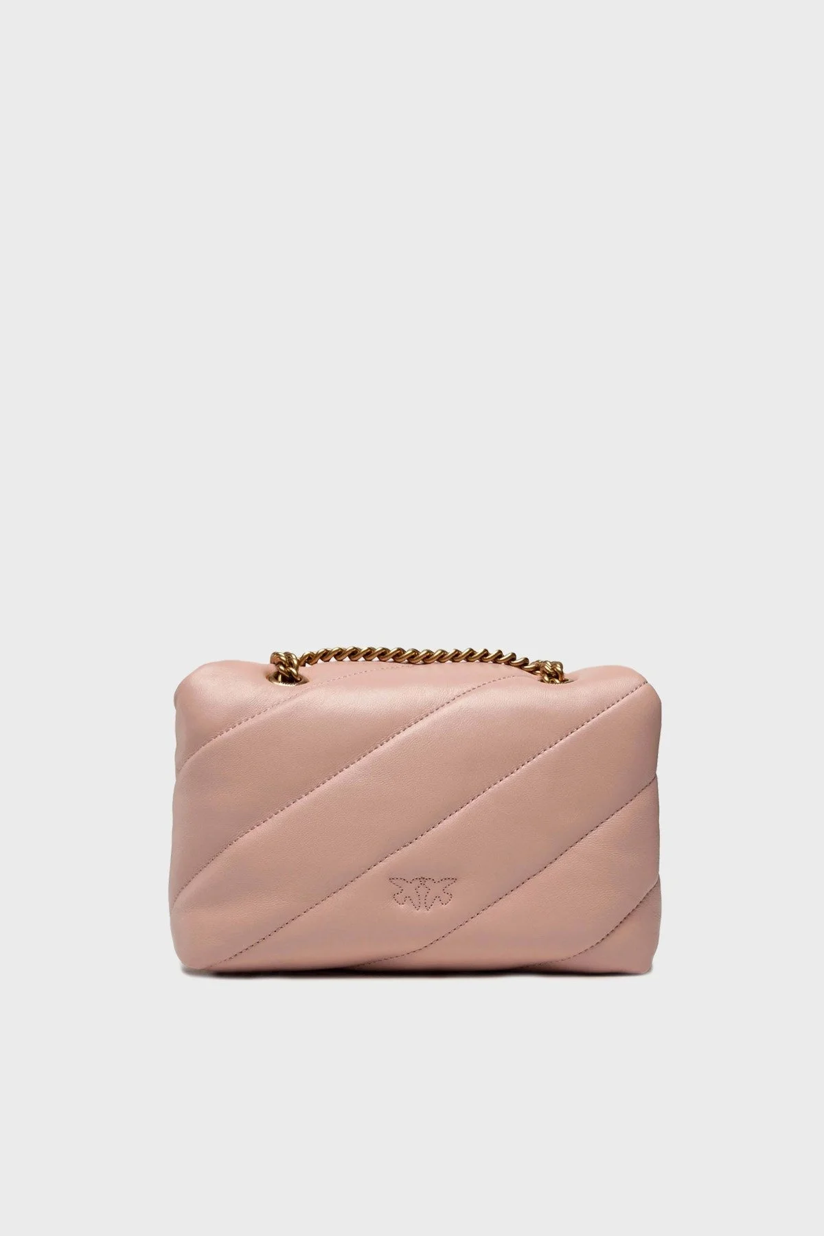 Pinko Logolu Zincir Askılı % 100 Deri Bayan Çanta 1P22U9 A03J 081Q PEMBE - 5