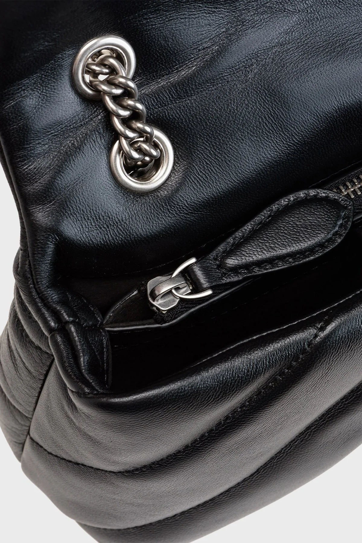 Pinko Logolu Zincir Askılı % 100 Deri Bayan Çanta 1P22U9 A03J Z99O SİYAH - 7