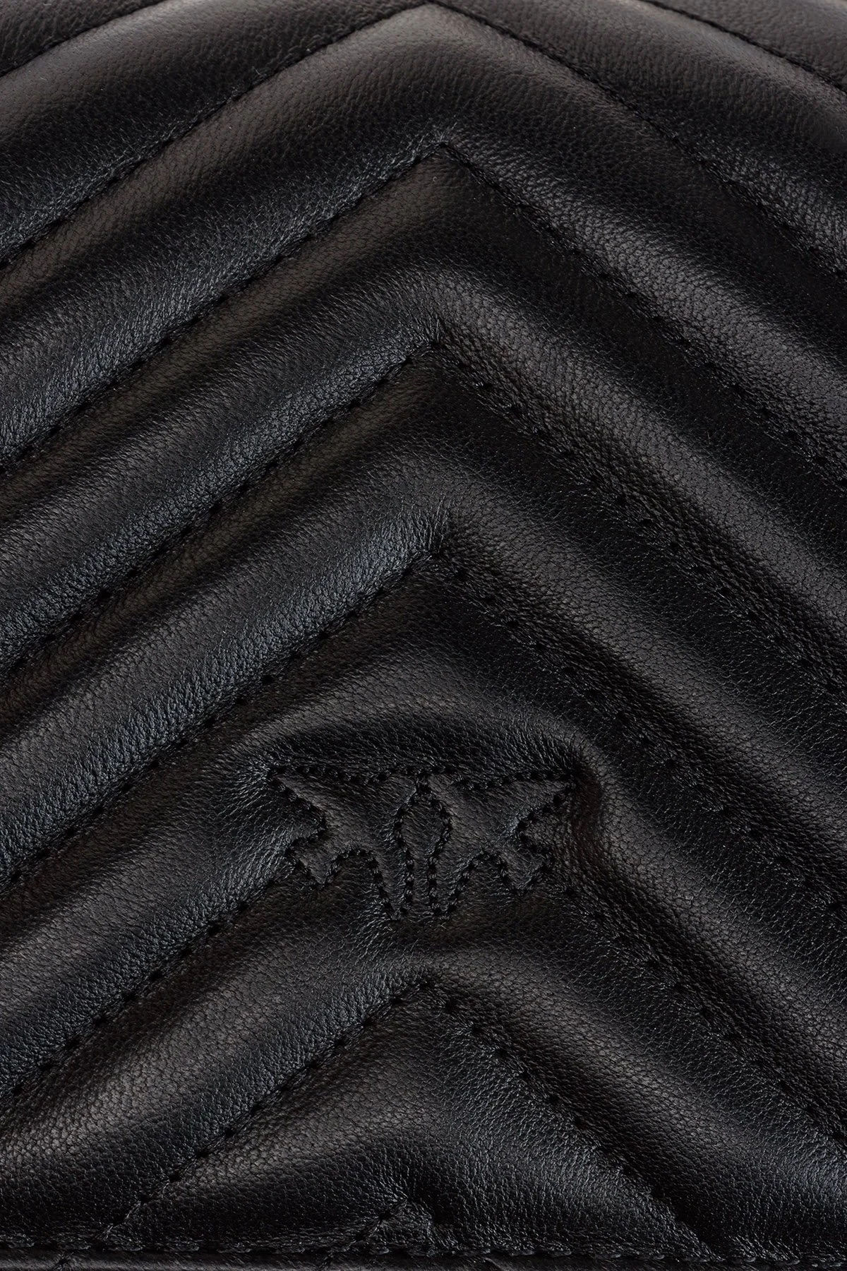 Pinko Logolu Zincir Askılı % 100 Deri Bayan Çanta 1P22UL A03Z Z99Q SİYAH - 6