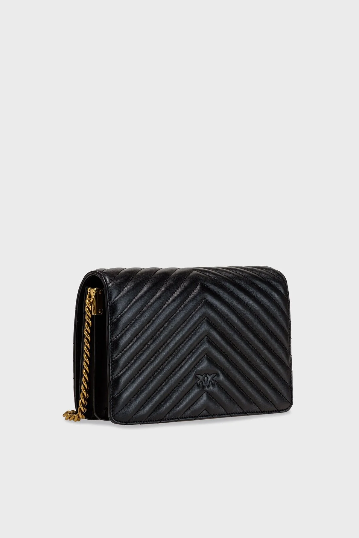 Pinko Logolu Zincir Askılı % 100 Deri Bayan Çanta 1P22UQ A03Z Z99Q SİYAH - 4