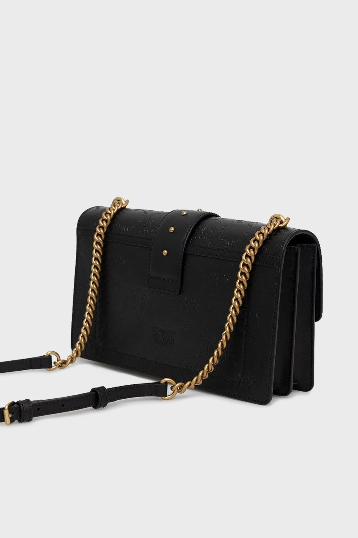 Pinko Logolu Zincir Askılı % 100 Deri Bayan Çanta 1P22VL A042 Z99Q SİYAH - 5