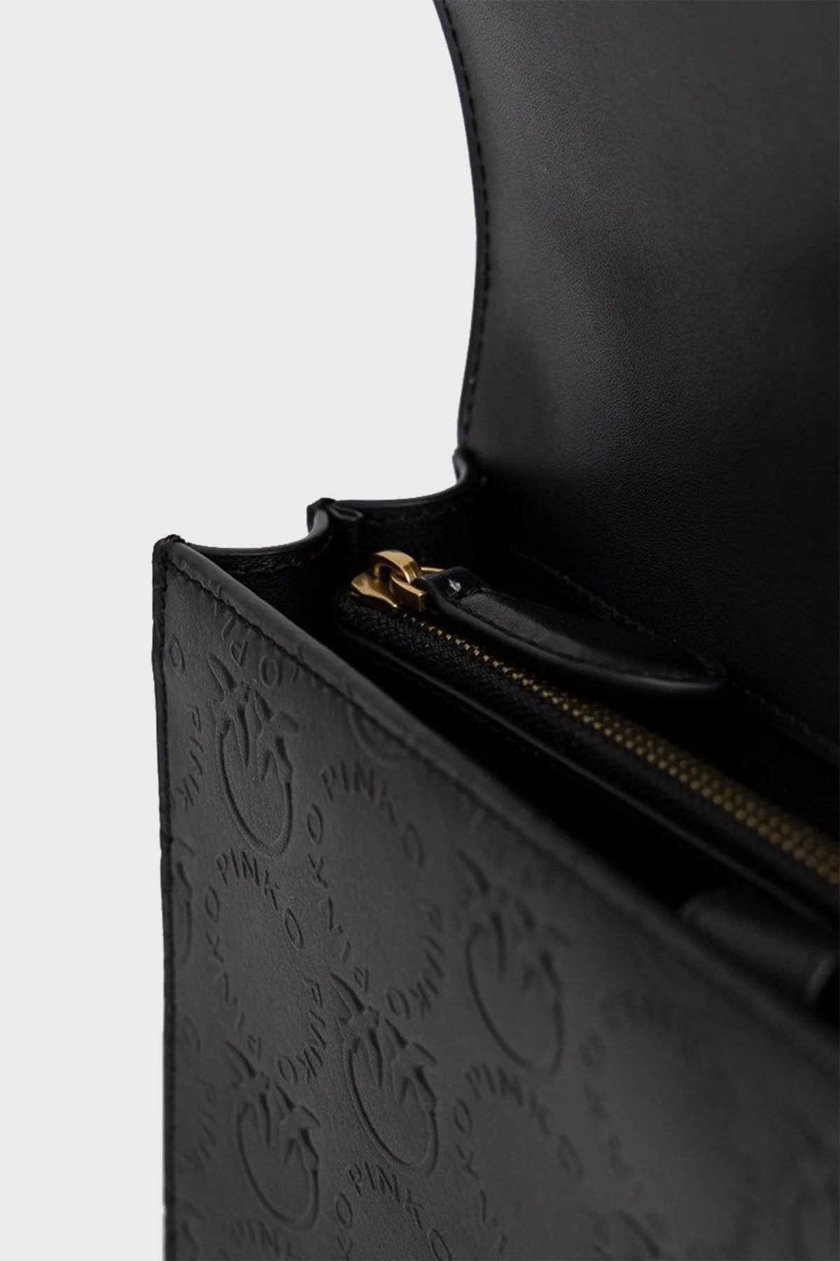 Pinko Logolu Zincir Askılı % 100 Deri Bayan Çanta 1P22VL A042 Z99Q SİYAH - 6