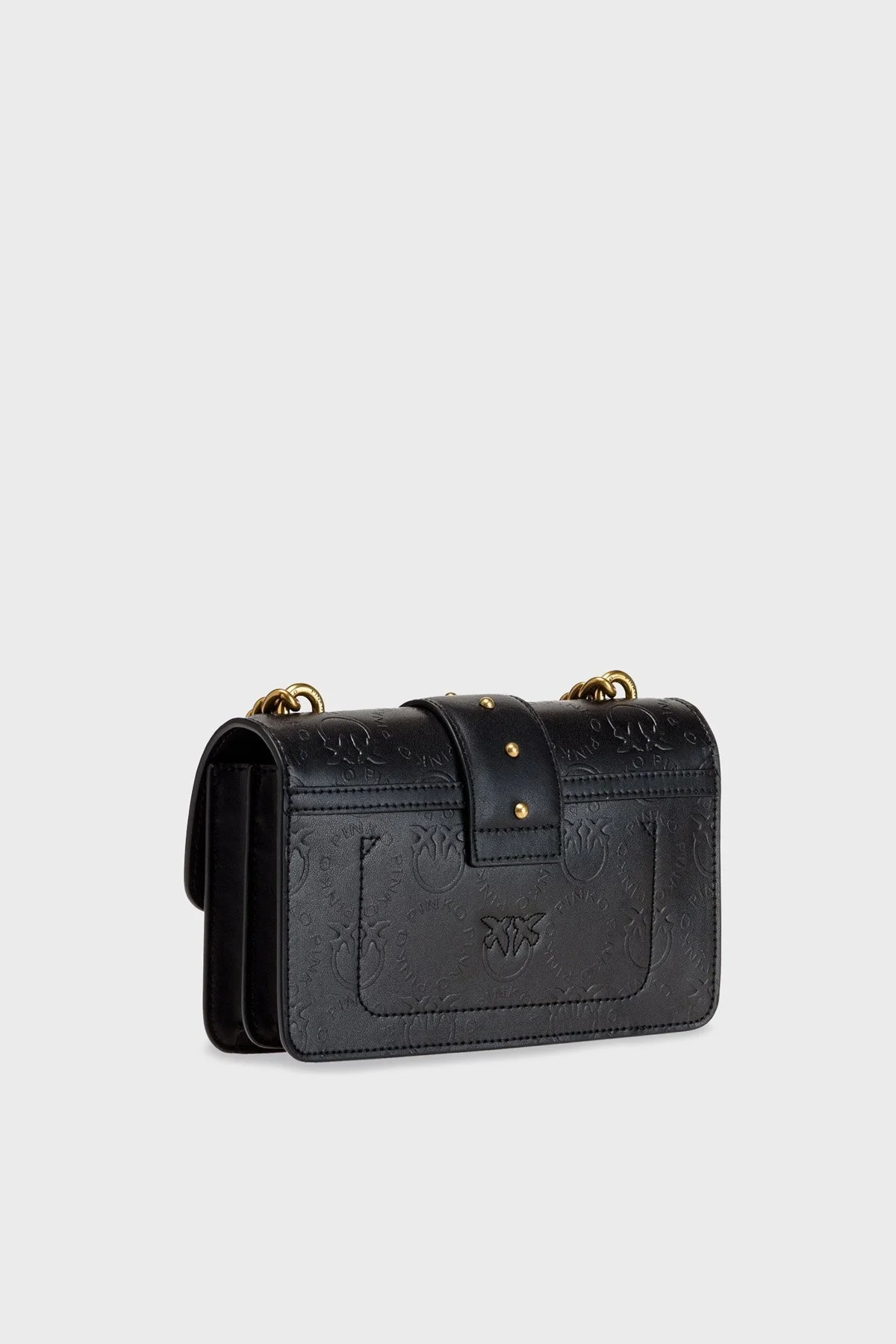 Pinko Logolu Zincir Askılı % 100 Deri Bayan Çanta 1P22VM A042 Z99Q SİYAH - 4