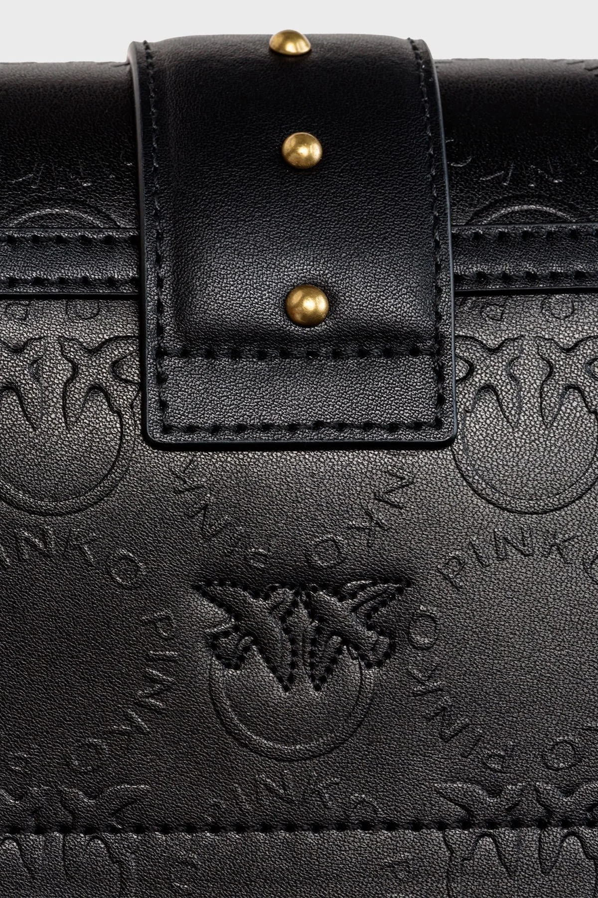 Pinko Logolu Zincir Askılı % 100 Deri Bayan Çanta 1P22VM A042 Z99Q SİYAH - 6