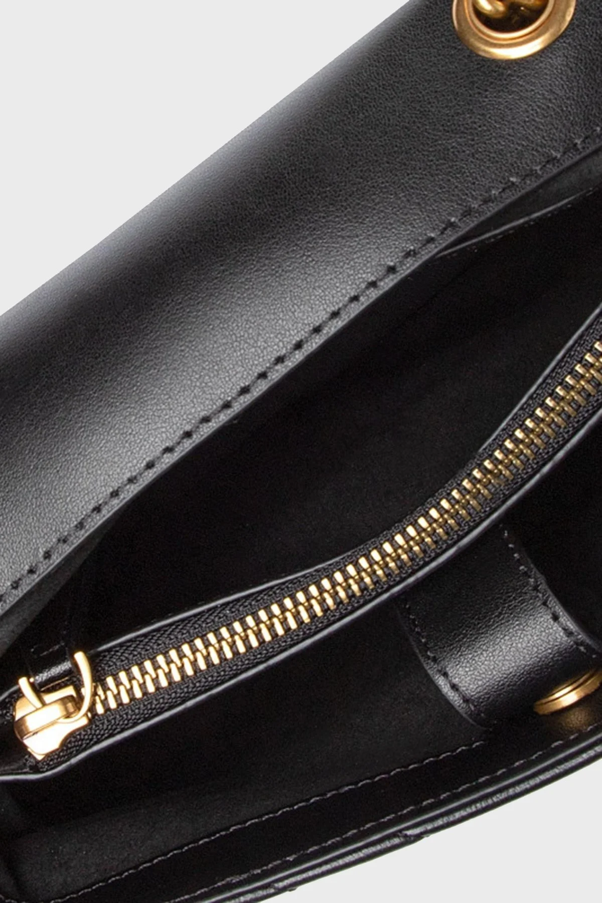 Pinko Logolu Zincir Askılı % 100 Deri Bayan Çanta 1P22Z3 A03Z Z99Q SİYAH - 5