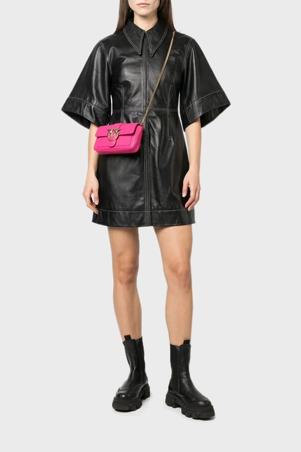 Pinko Logolu Zincir Askılı Bayan Çanta 100061 A0F1 N17Q FUŞYA - 2